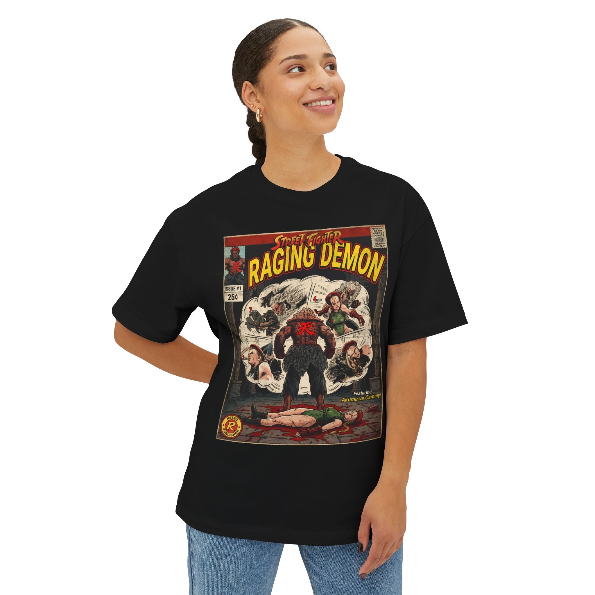Akuma Street Fighter Comic Cover Oversized T-Shirt