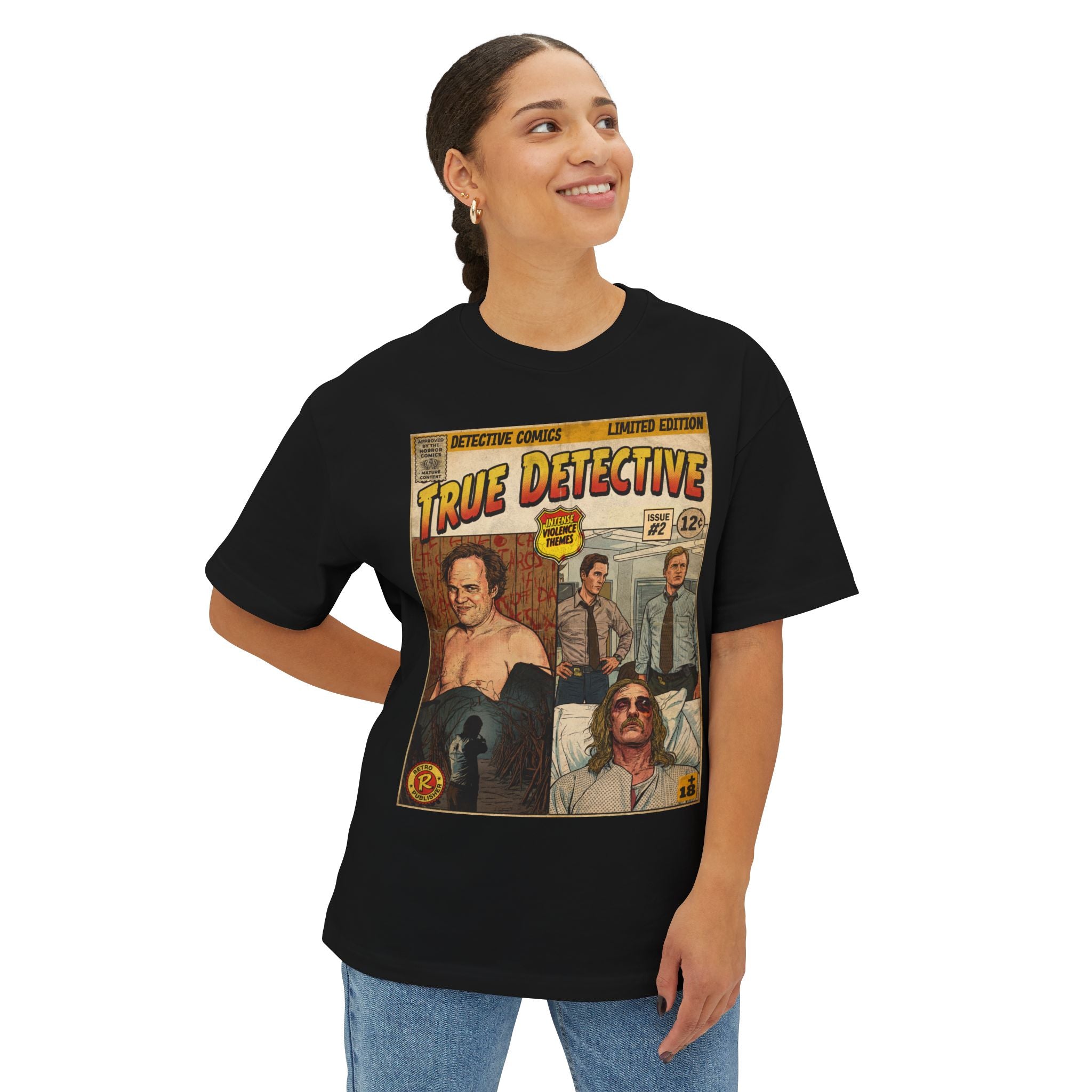 True Detective Comic Cover Oversized T‑Shirt