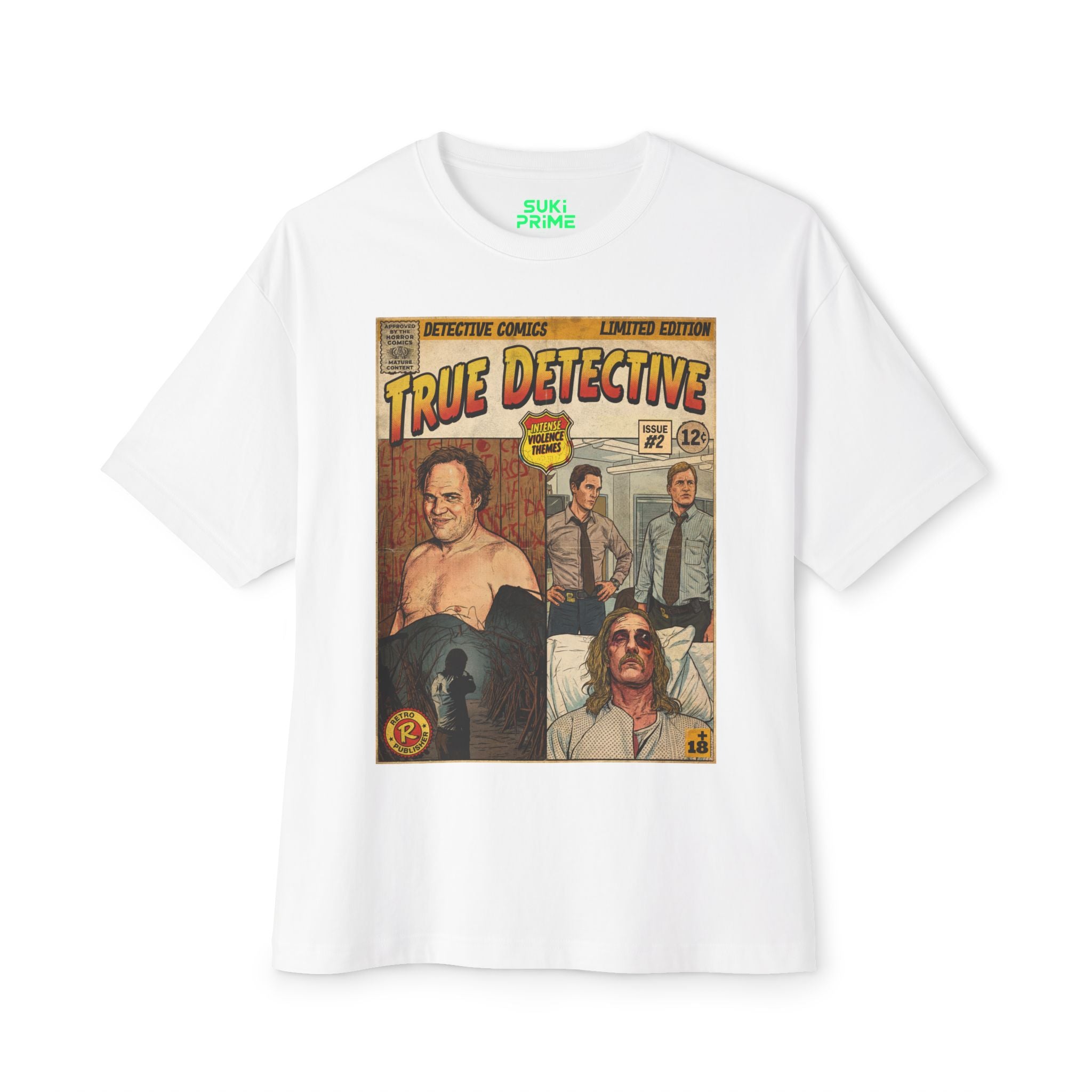 True Detective Comic Cover Oversized T‑Shirt