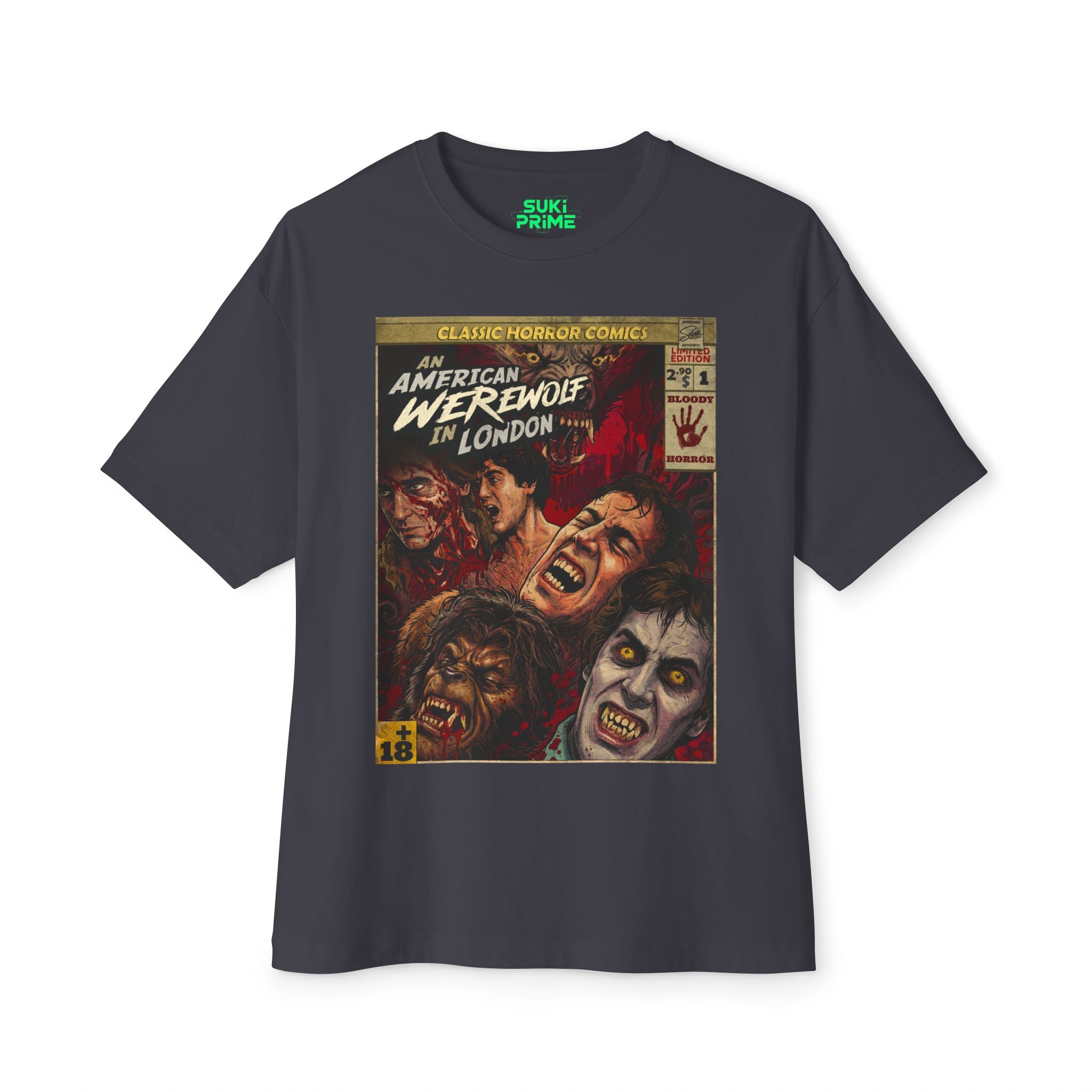 An American Werewolf in London Movie Comic Cover Oversized T-Shirt