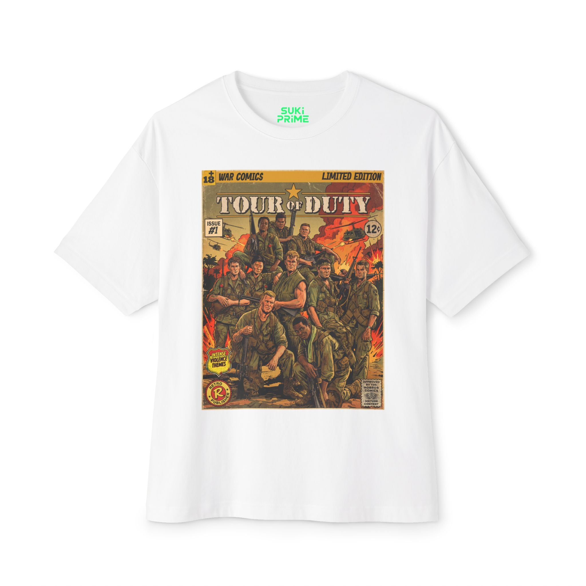 Tour of Duty Comic Cover Oversized T‑Shirt