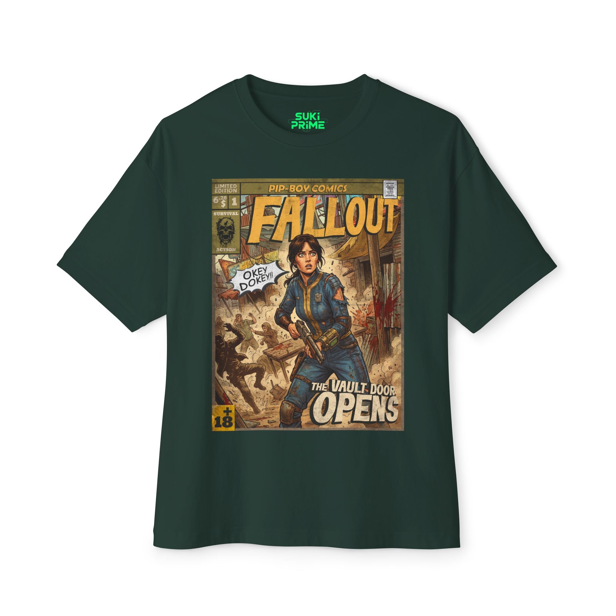 Fallout Comic Cover Oversized T‑Shirt