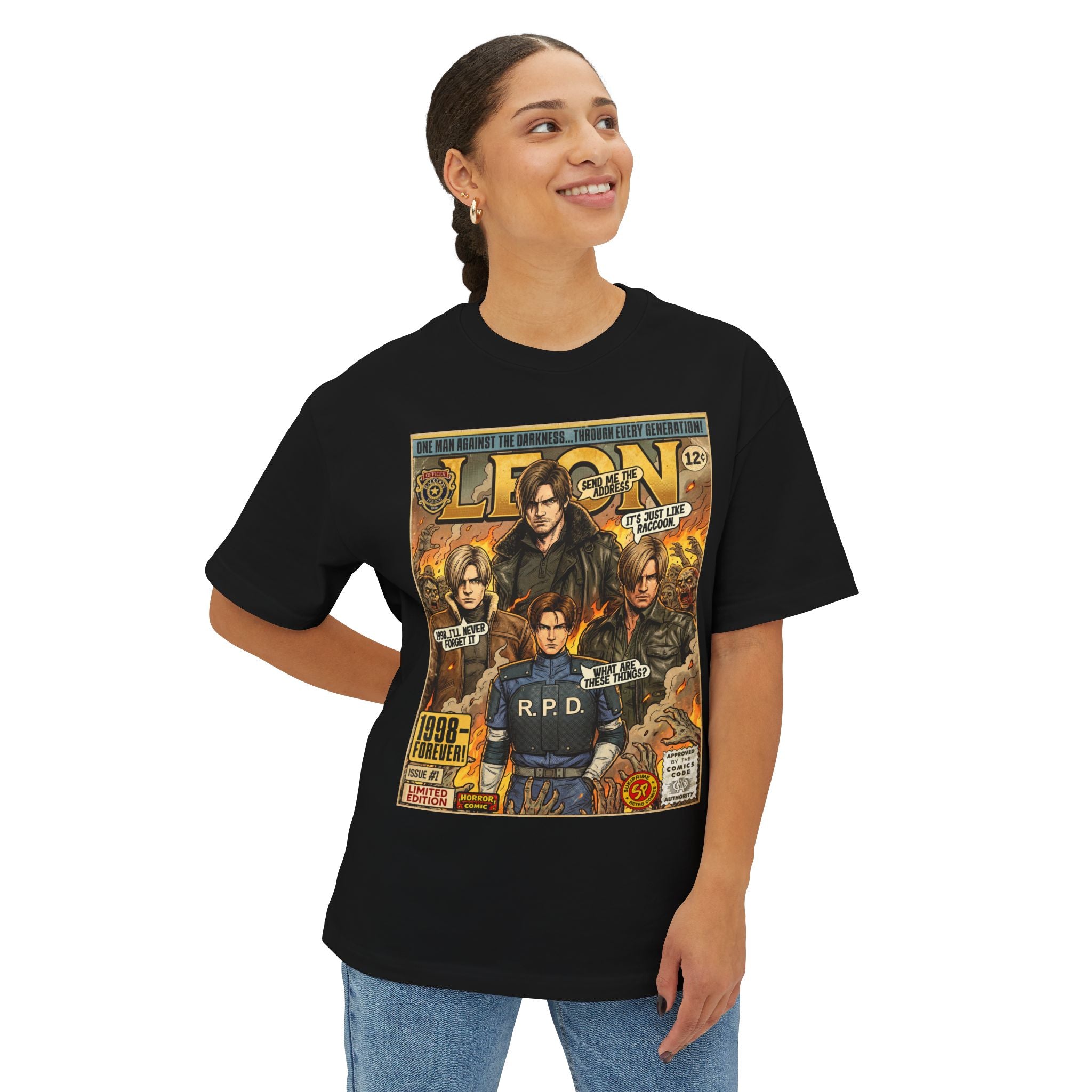 Resident Evil Leon Comic Art Oversized T-Shirt