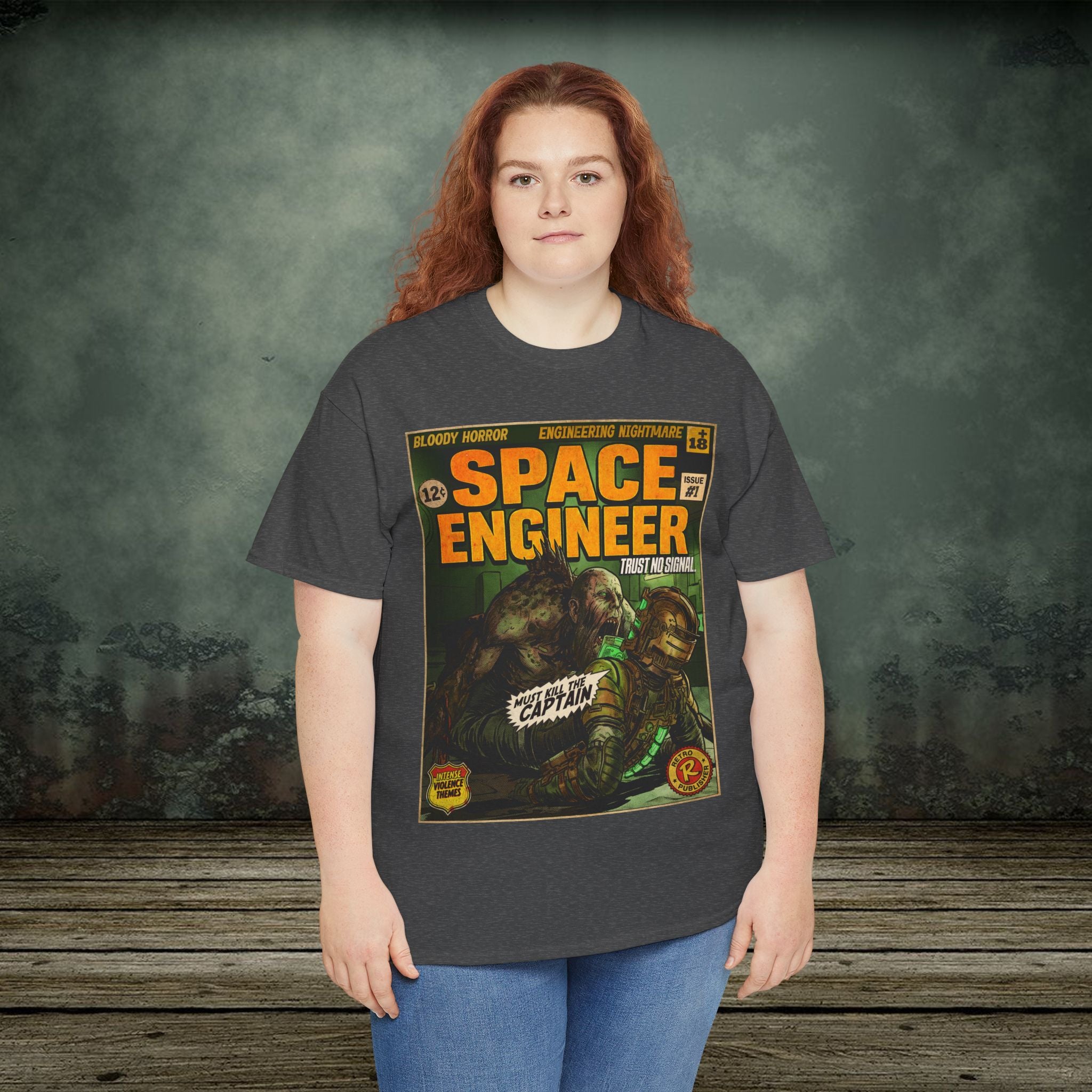 Space Engineer Vintage Comic Art Gaming T-Shirt