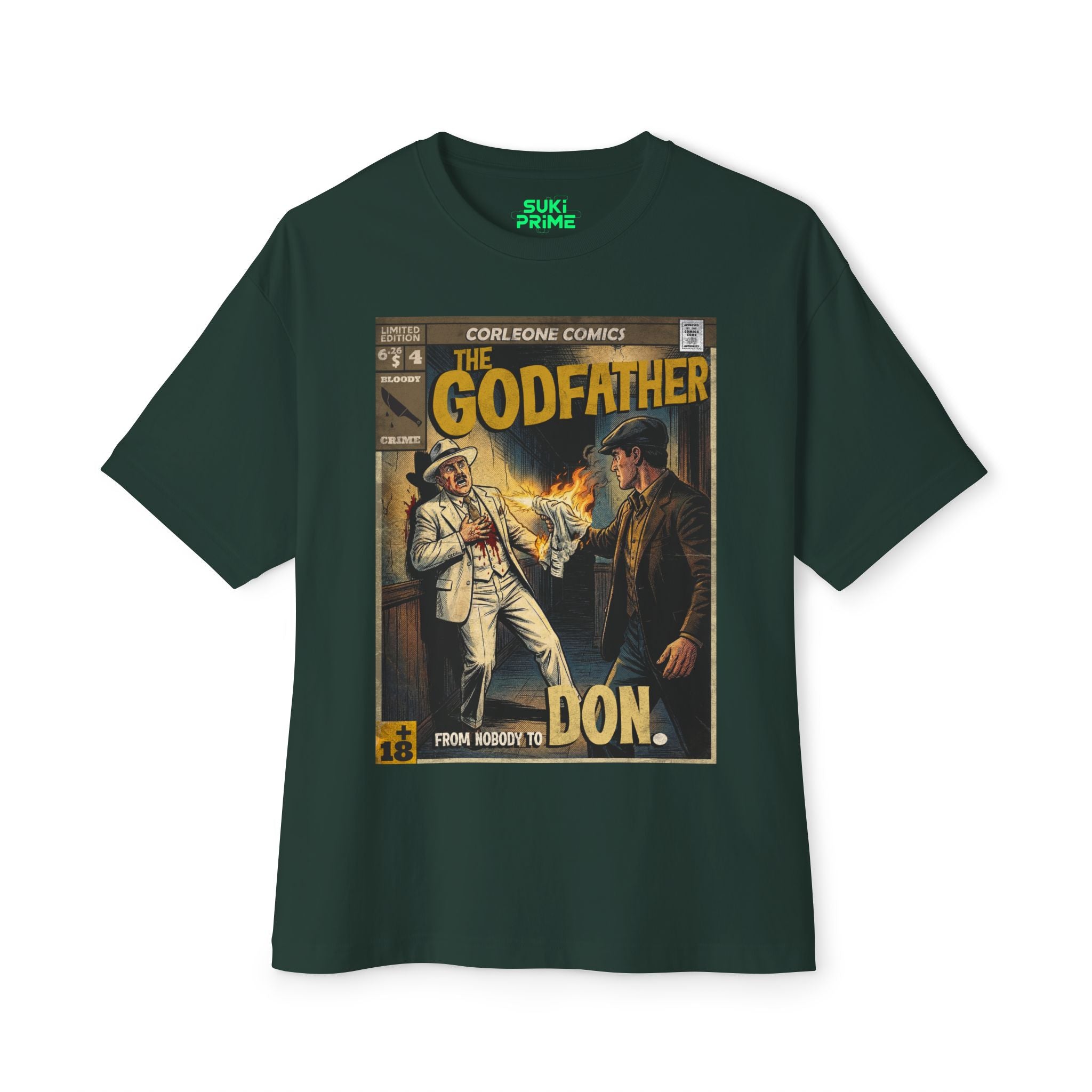 The Godfather Movie Comic Cover Oversized T-Shirt