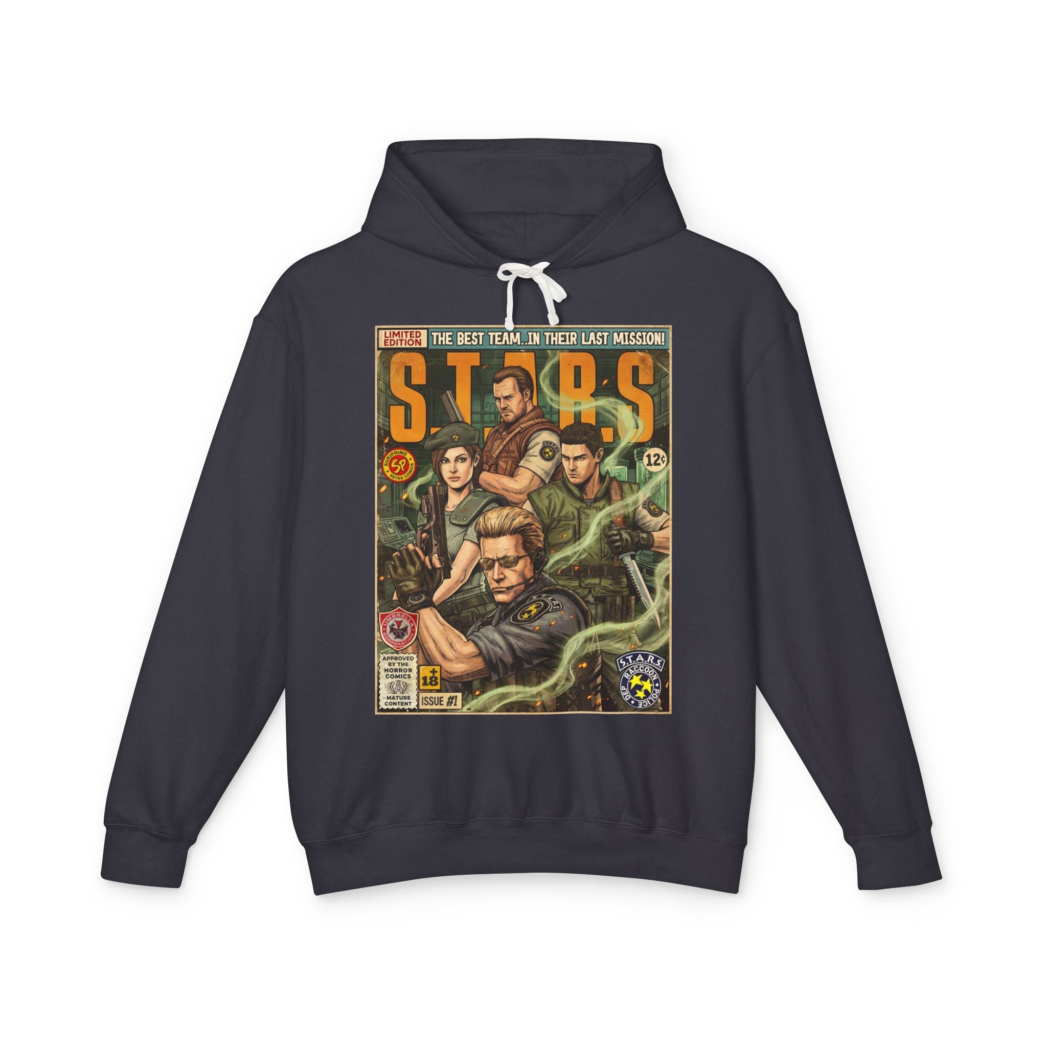Black Resident Evil S.T.A.R.S Comic Art Hoodie