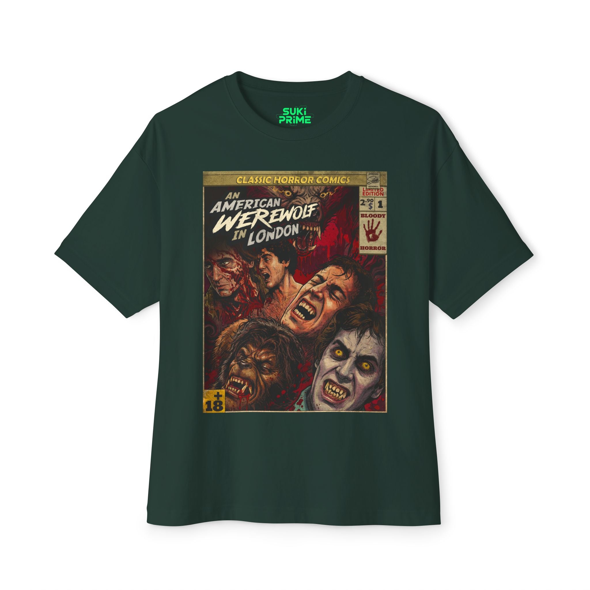 An American Werewolf in London Movie Comic Cover Oversized T-Shirt