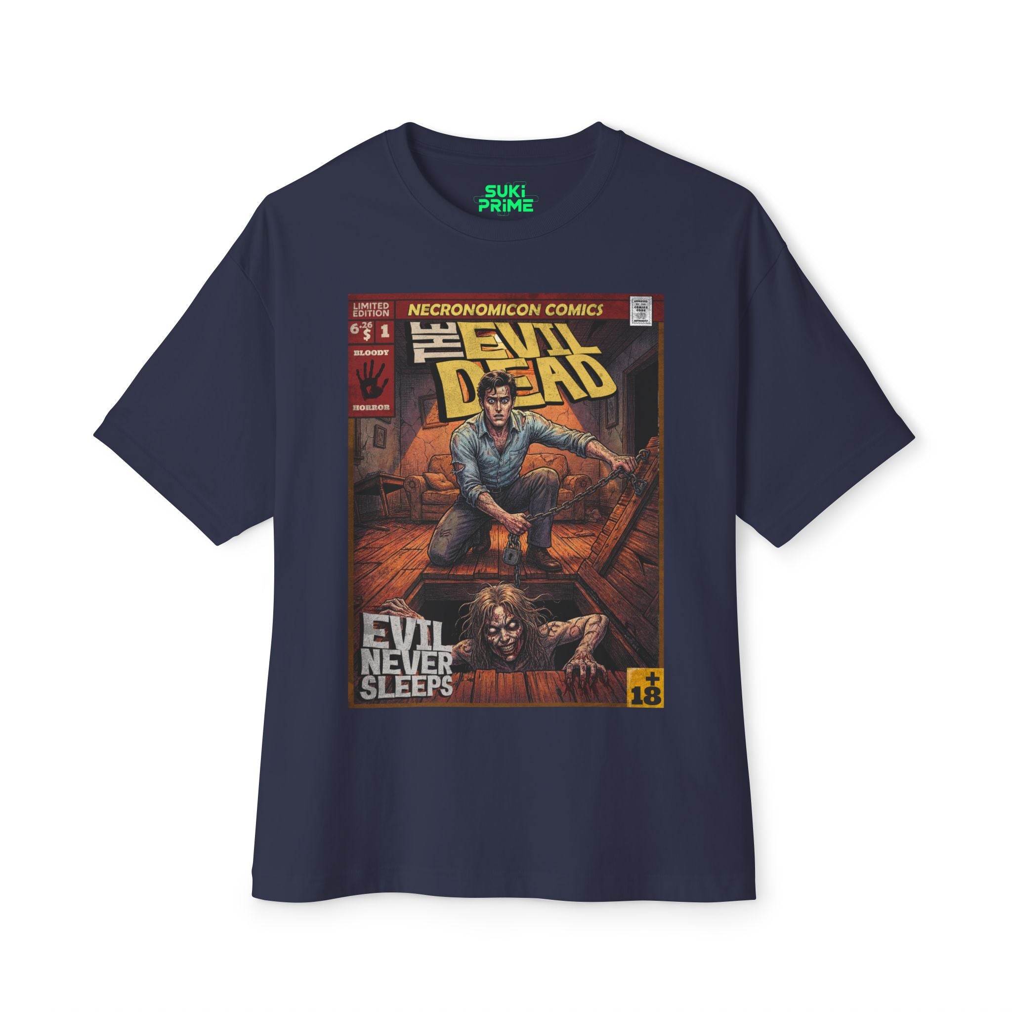 The Evil Dead Movie Comic Cover Oversized T-Shirt