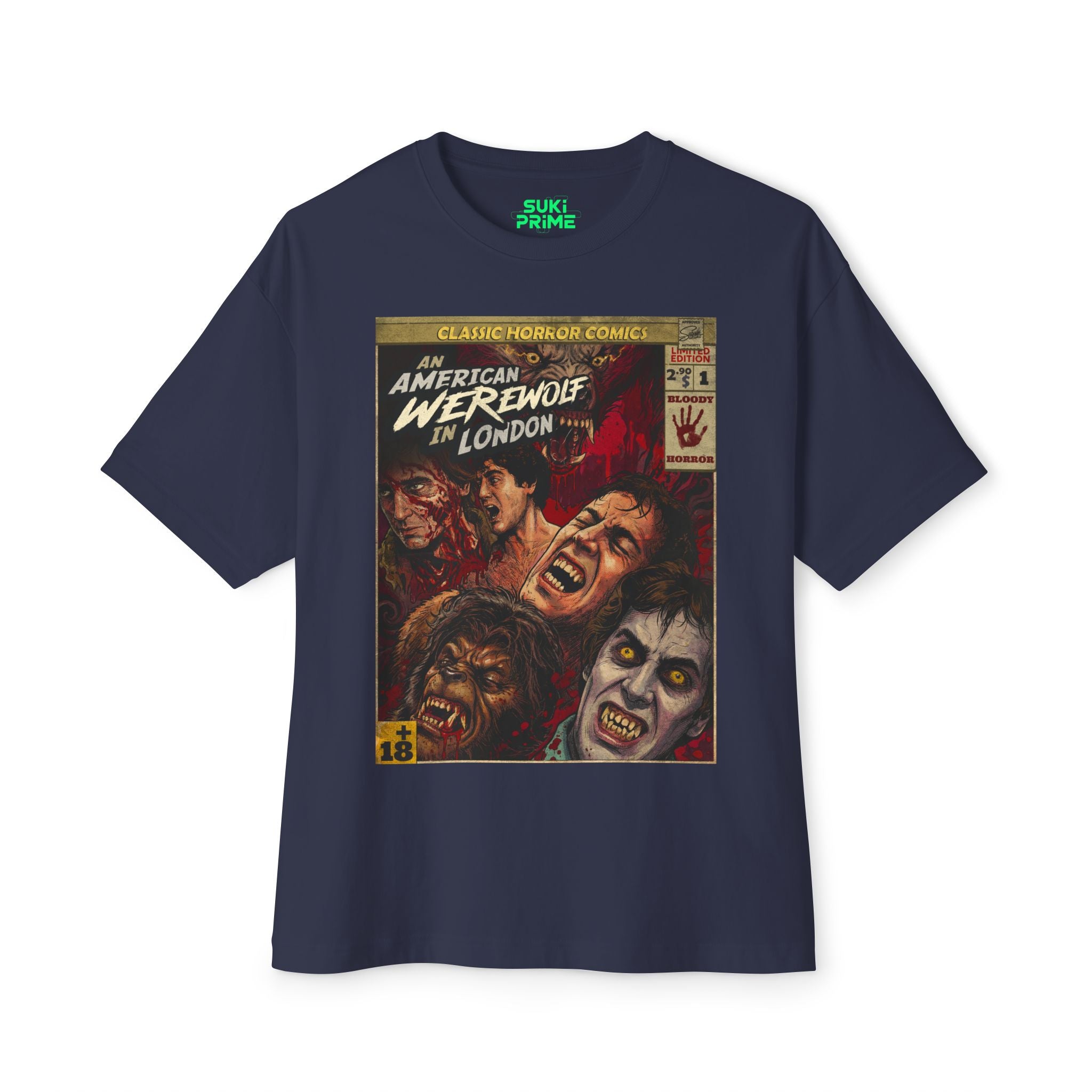 An American Werewolf in London Movie Comic Cover Oversized T-Shirt