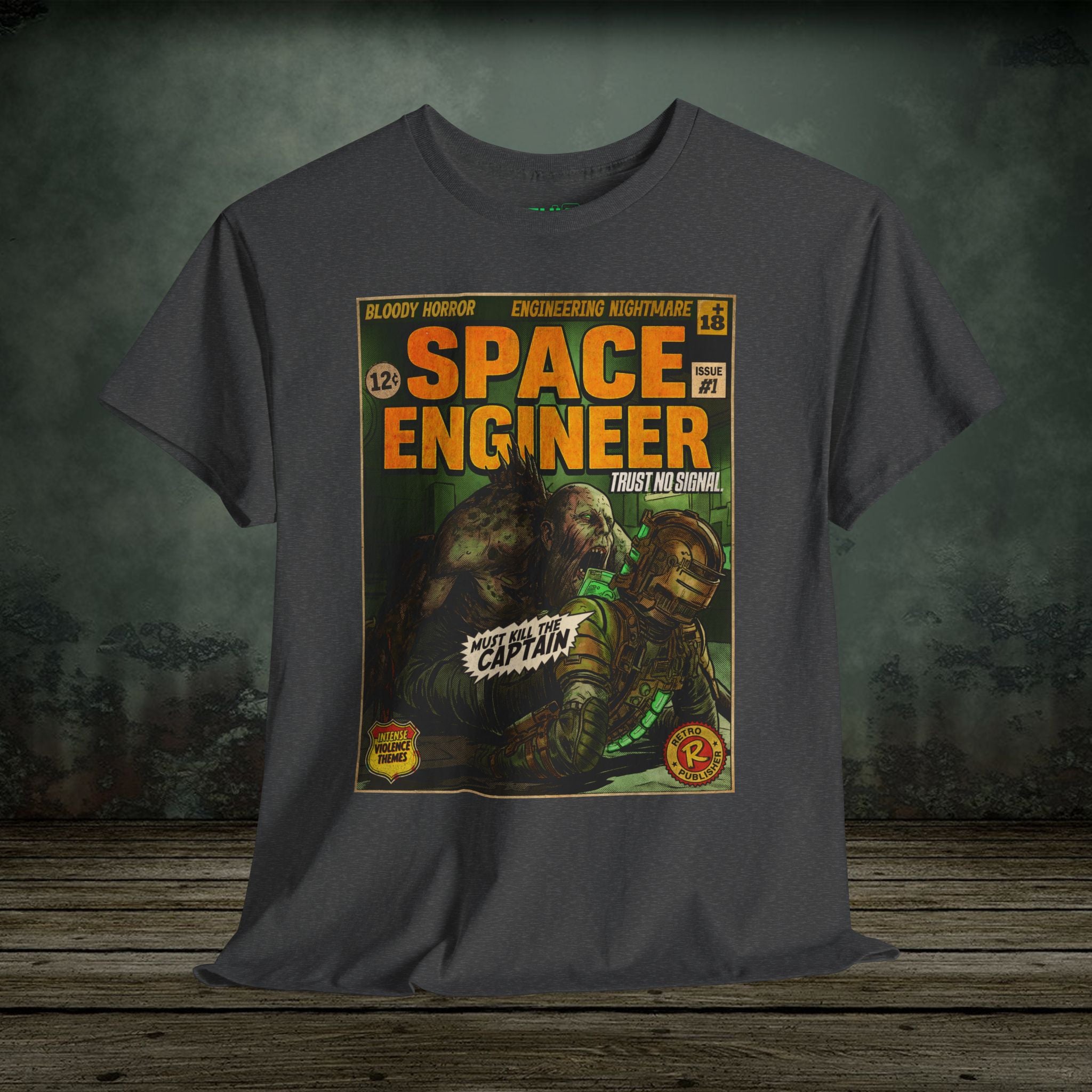 Space Engineer Vintage Comic Art Gaming T-Shirt