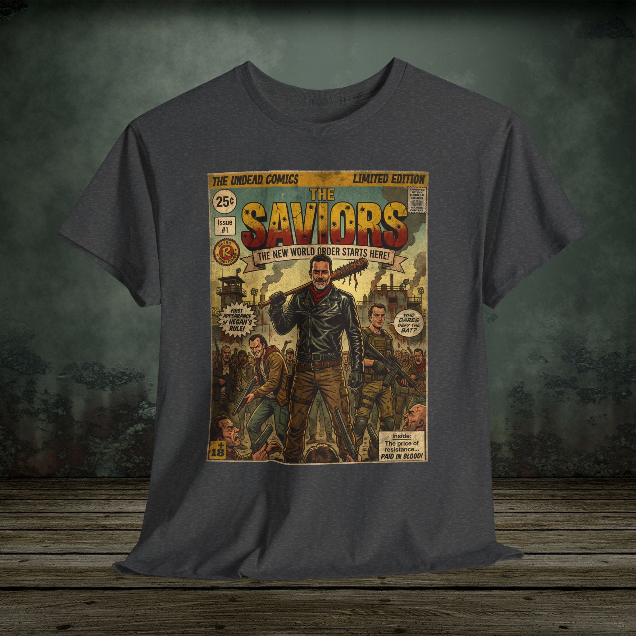 Retro Walking Dead TV Series Comic Art T-Shirt by SukiPrime