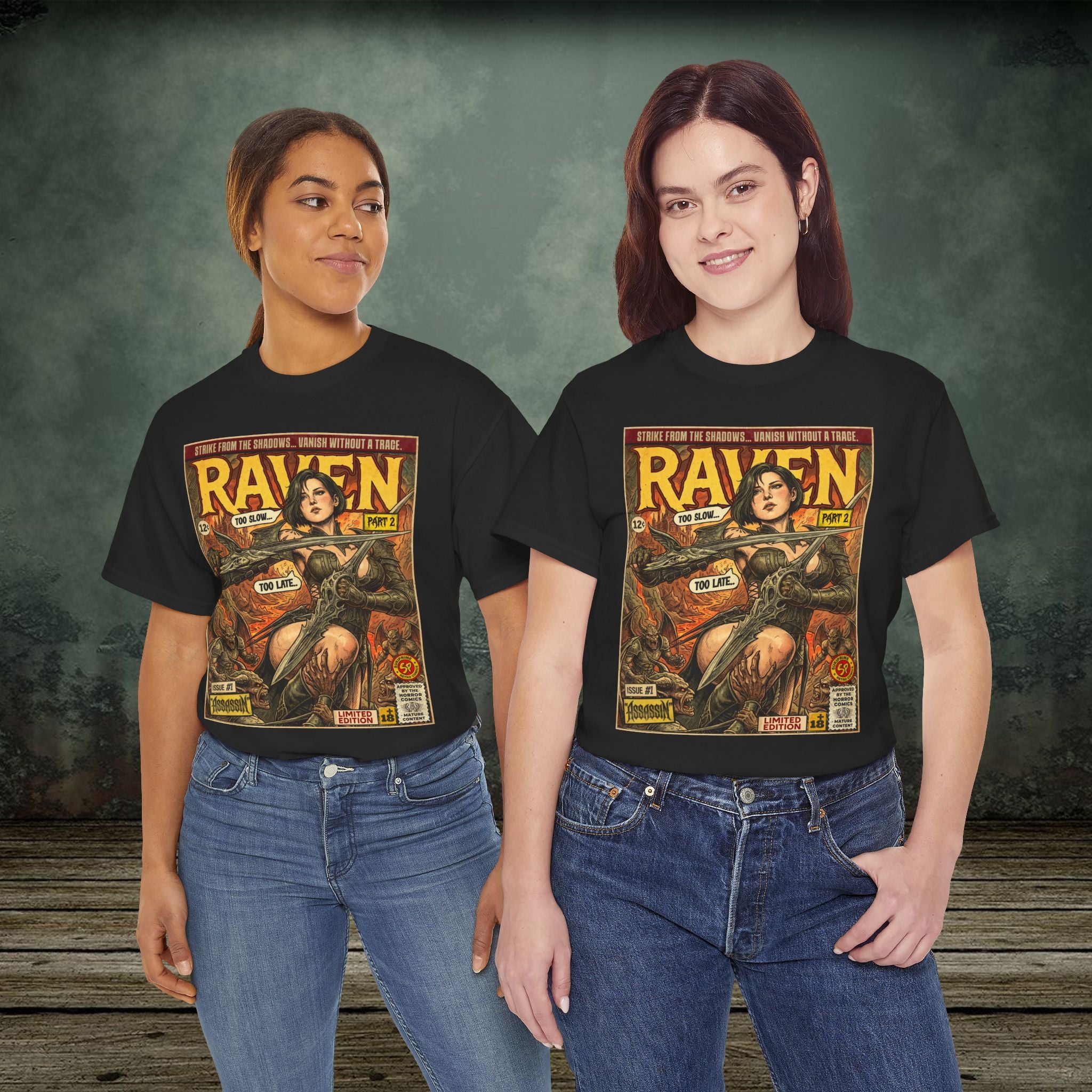 Raven 2 Assassin Comic Art T-Shirt