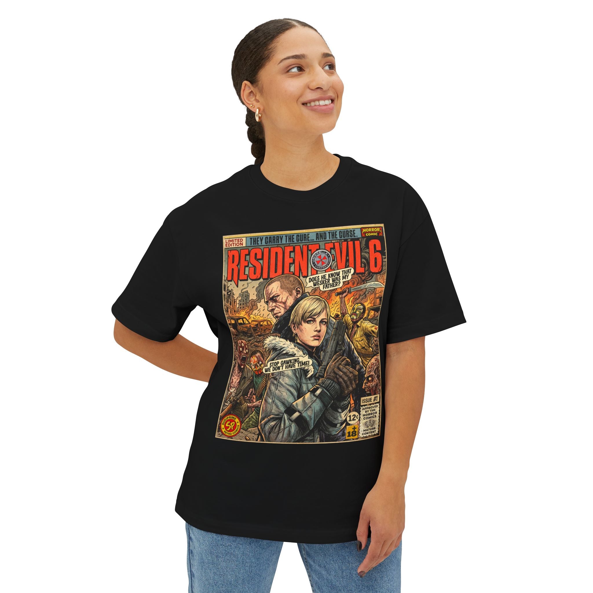 Resident Evil 6 Sherry and Jake Comic Art Oversized T-Shirt