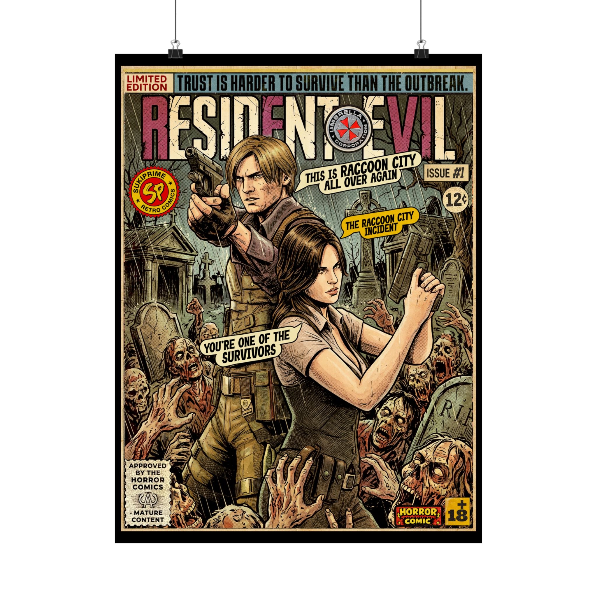Resident Evil 6 Leon and Helena Comic Art Poster by SukiPrime