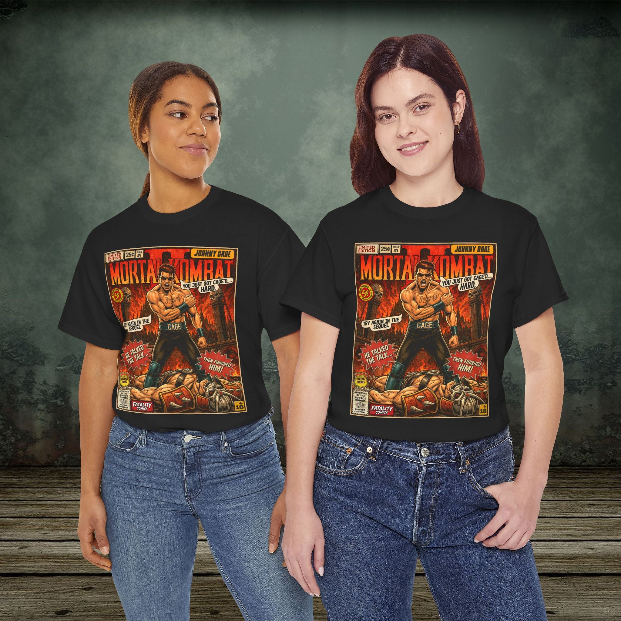 Mortal Kombat 2 Johnny Cage Comic Art T-Shirt