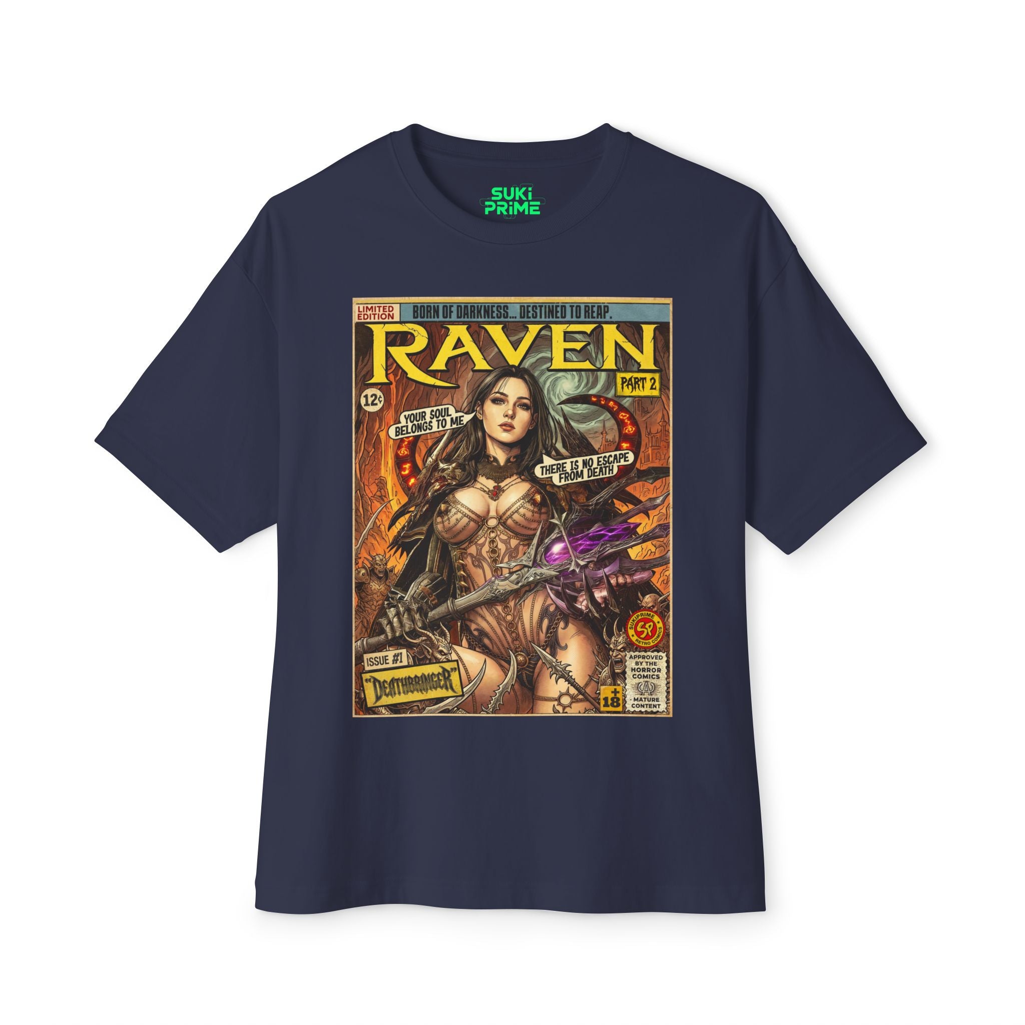 Raven 2 Deathbringer Comic Art Oversized T-Shirt