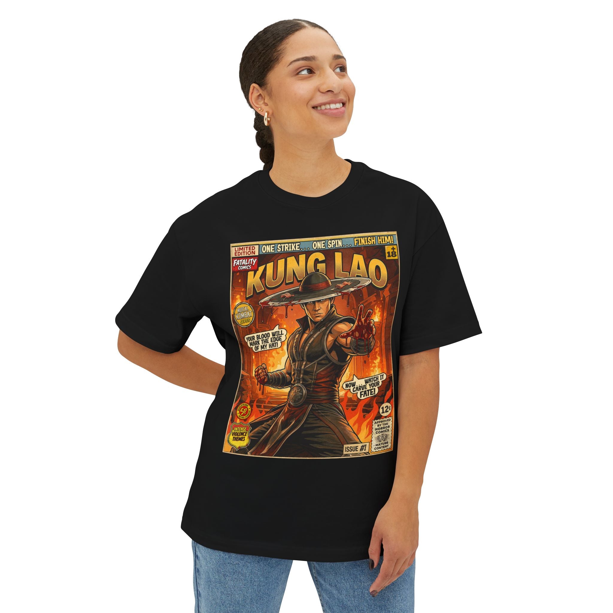 Kung Lao Mortal Kombat Comic Art Oversized T-Shirt