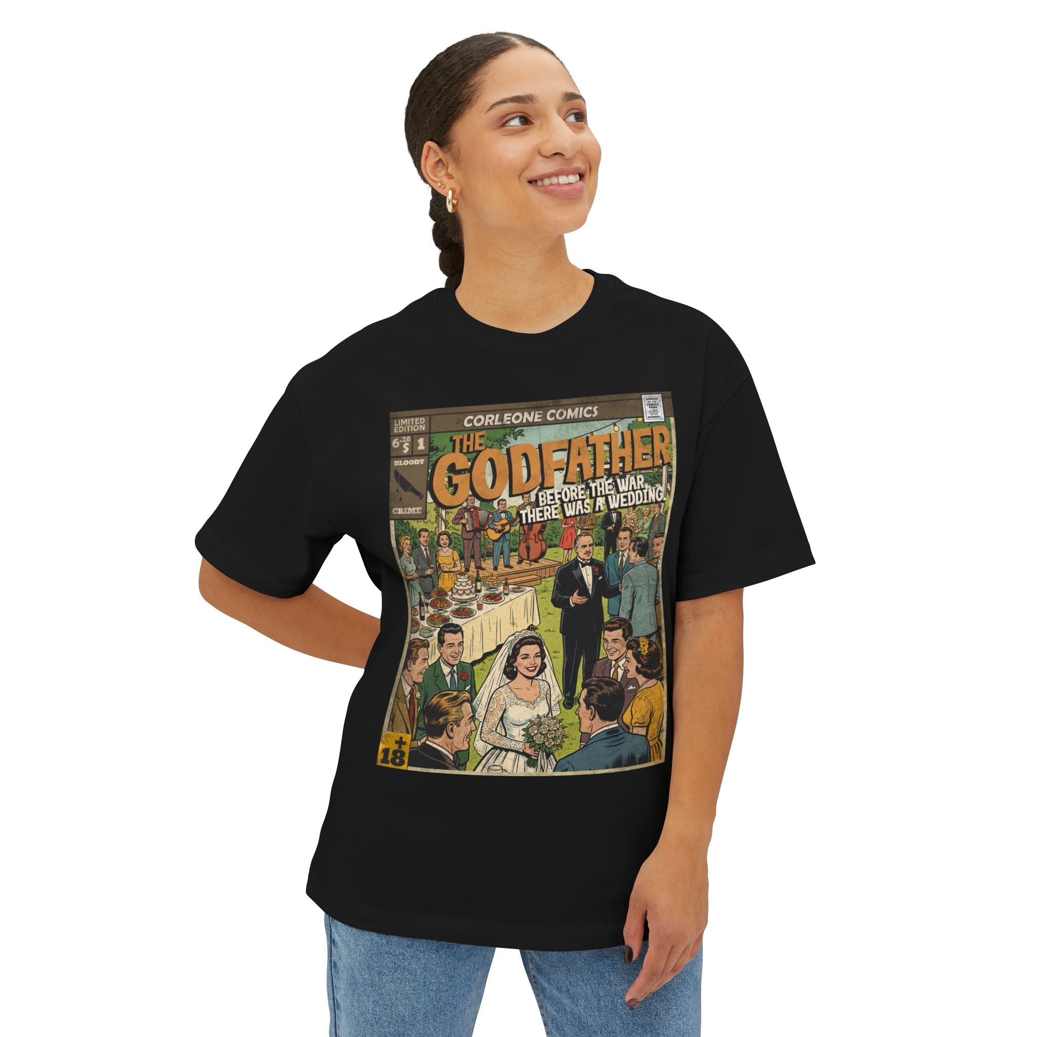 The Godfather Movie Comic Cover Oversized T-Shirt