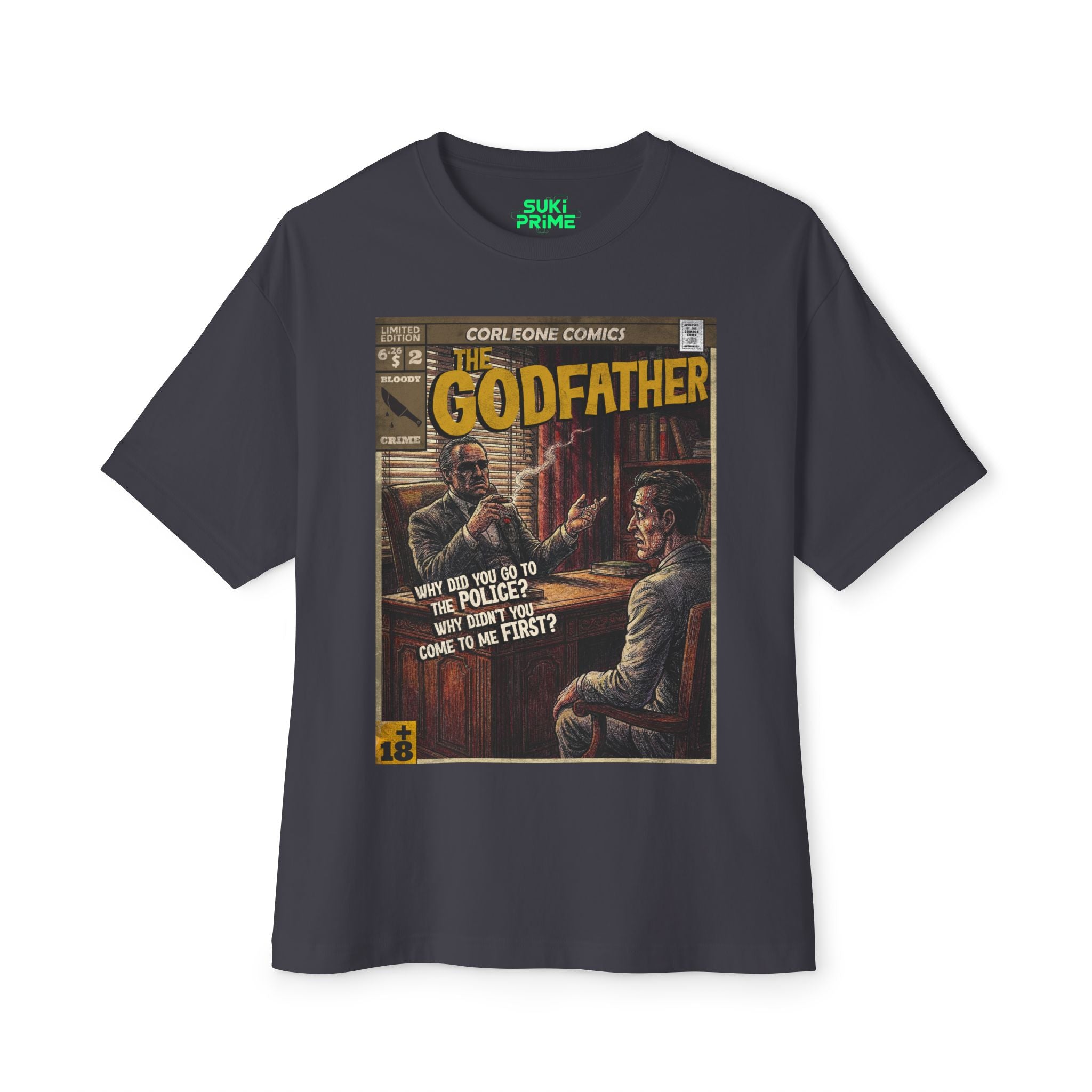 The Godfather Movie Comic Cover Oversized T-Shirt