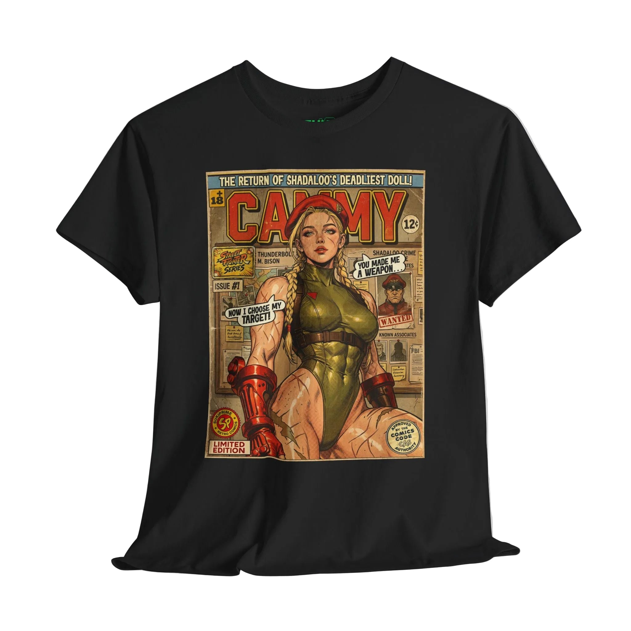 Black Cammy Street Fighter Comic Art T-Shirt by SukiPrime