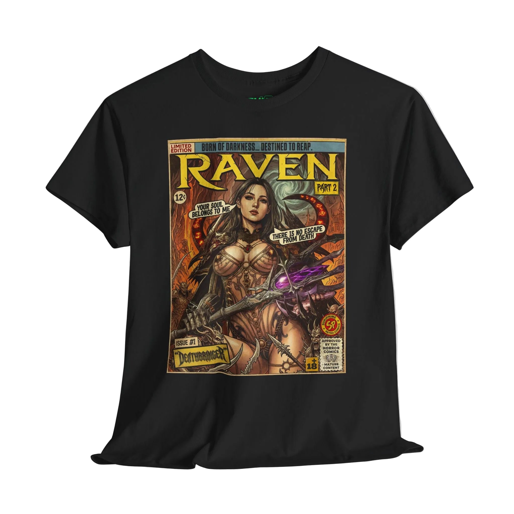 Raven 2 Deathbringer Comic Art T-Shirt by SukiPrime