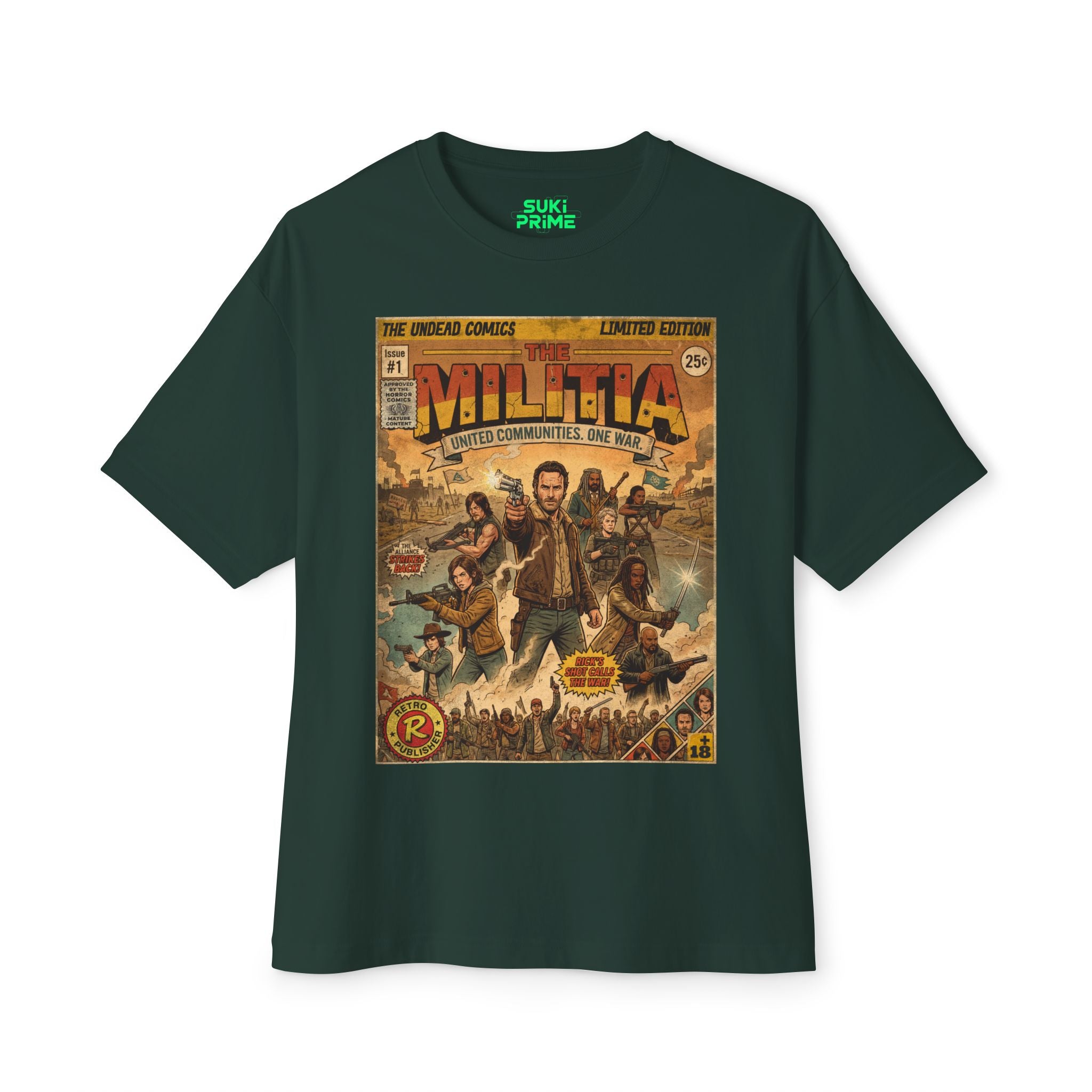 The Militia Comic Cover Oversized T‑Shirt