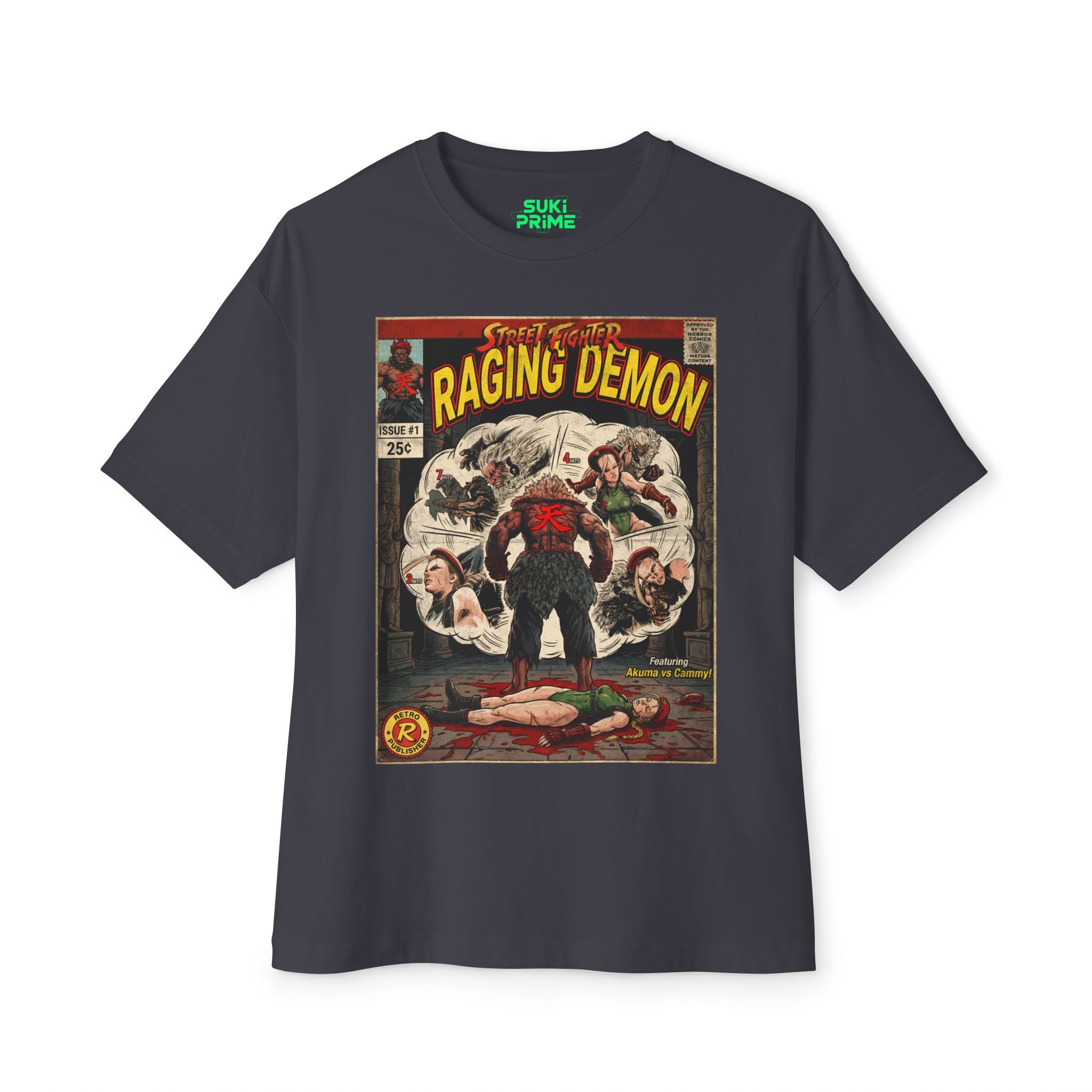 Akuma Street Fighter Comic Cover Oversized T-Shirt