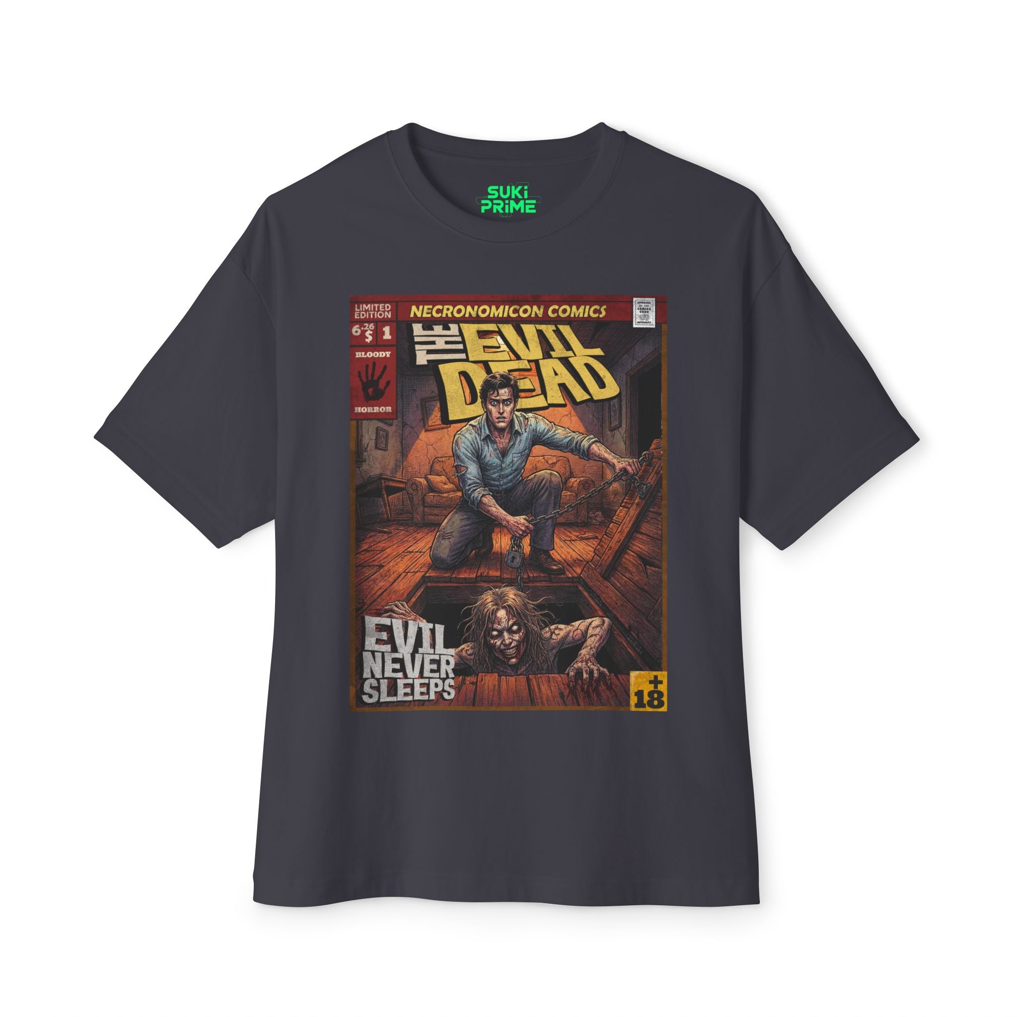 The Evil Dead Movie Comic Cover Oversized T-Shirt