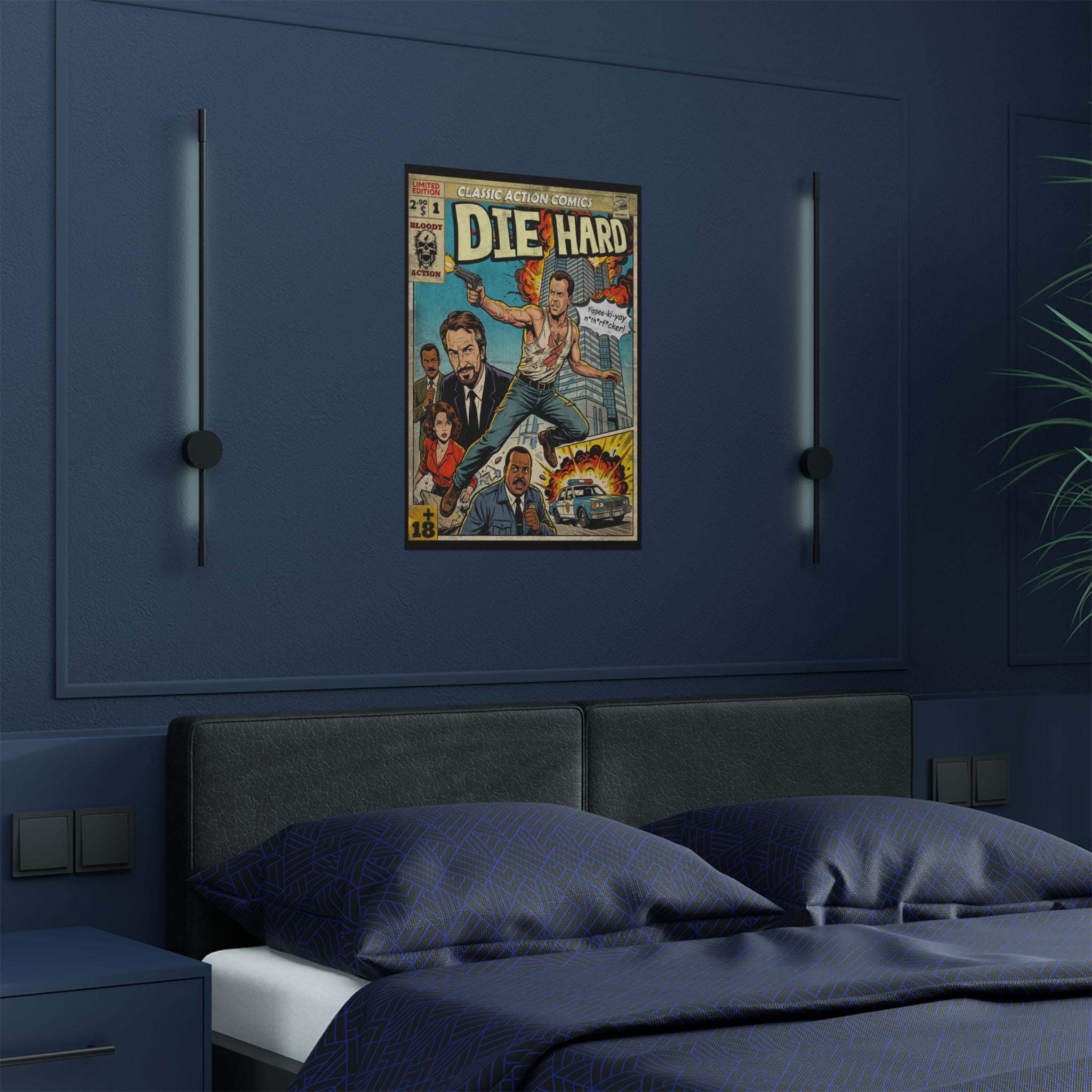 Die Hard Movie Comic Satin Poster (300gsm) 18″ x 24″ (Vertical)
