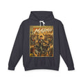 SukiPrime hoodie featuring a vintage Mad Max comic book cover graphic with a motorcycle and biker gang design in distressed colors.