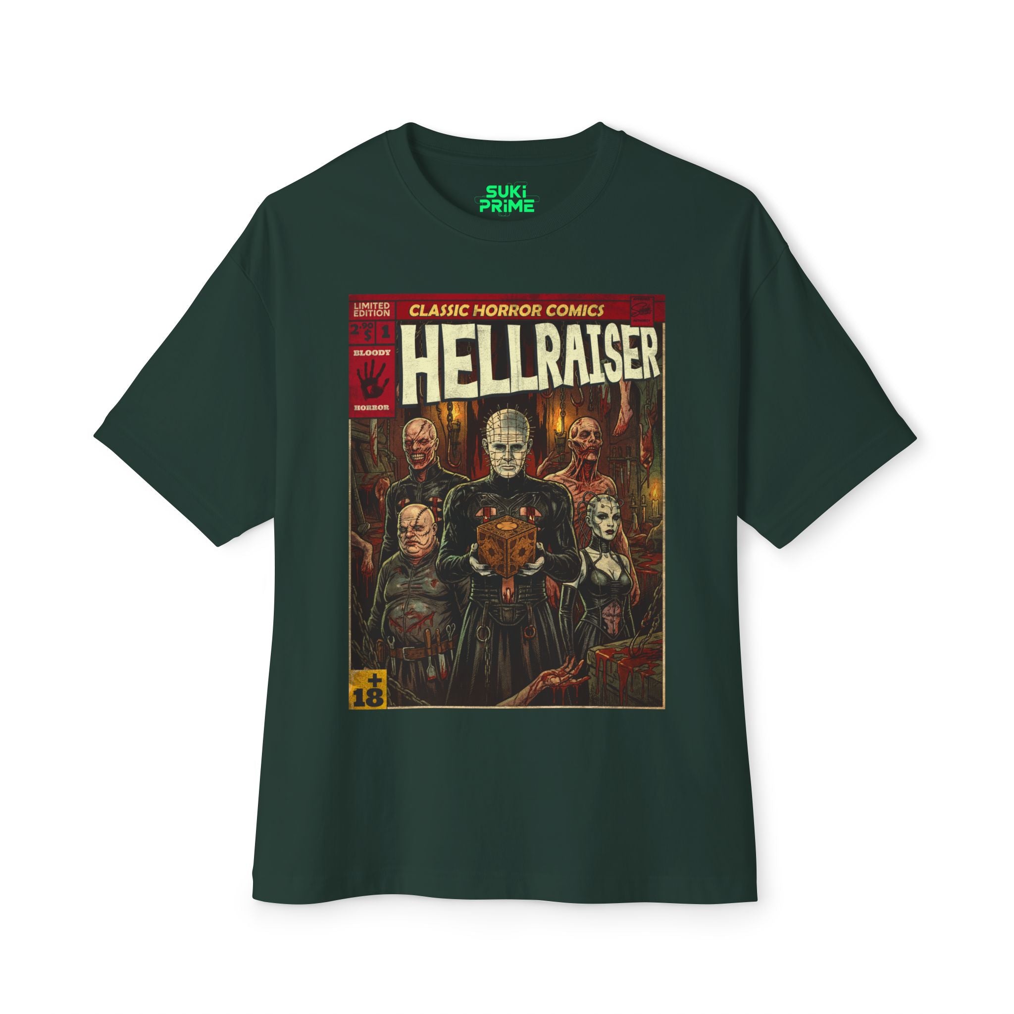 Hellraiser Movie Comic Cover Oversized T-Shirt