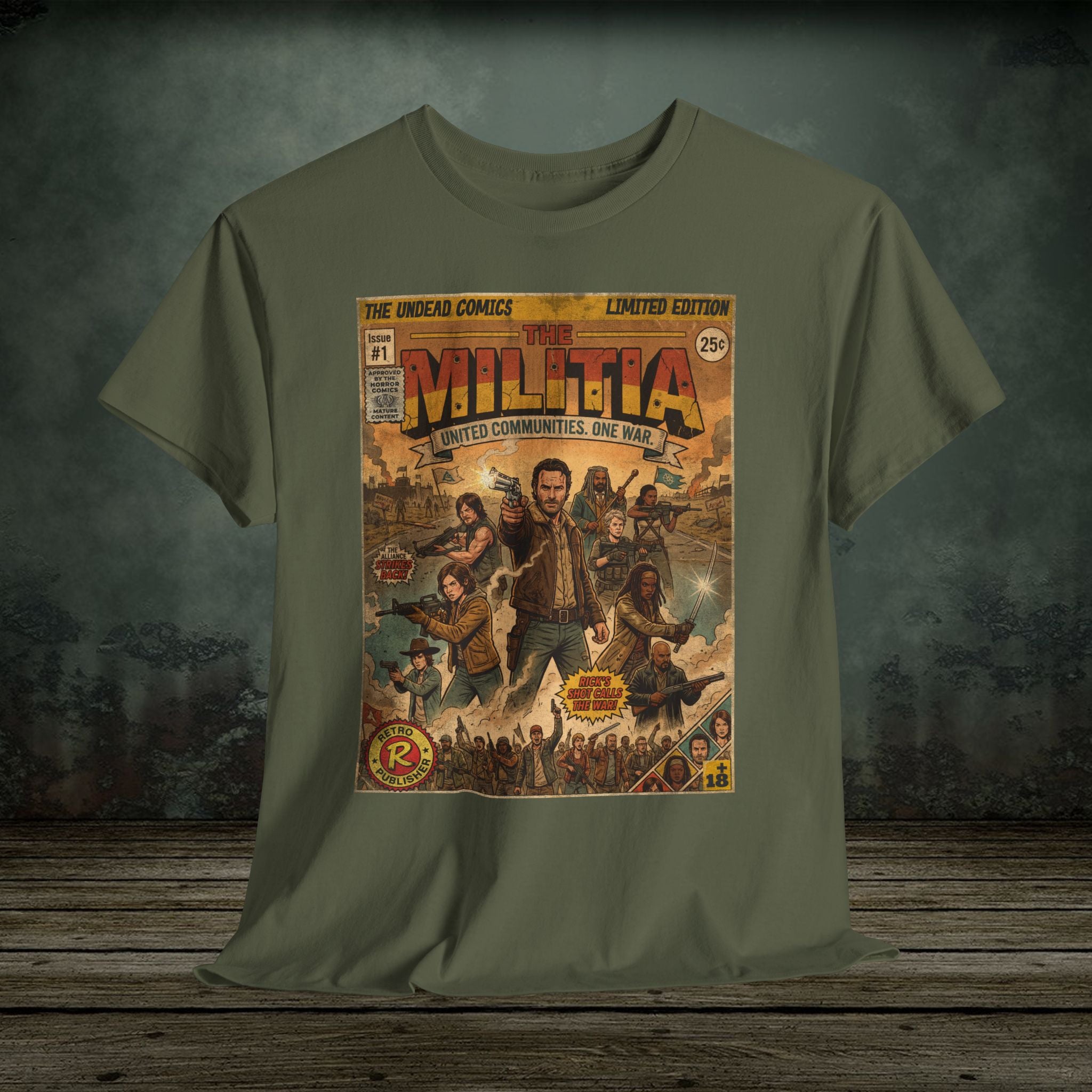 Retro Walking Dead TV Series Comic Art T-Shirt by SukiPrime