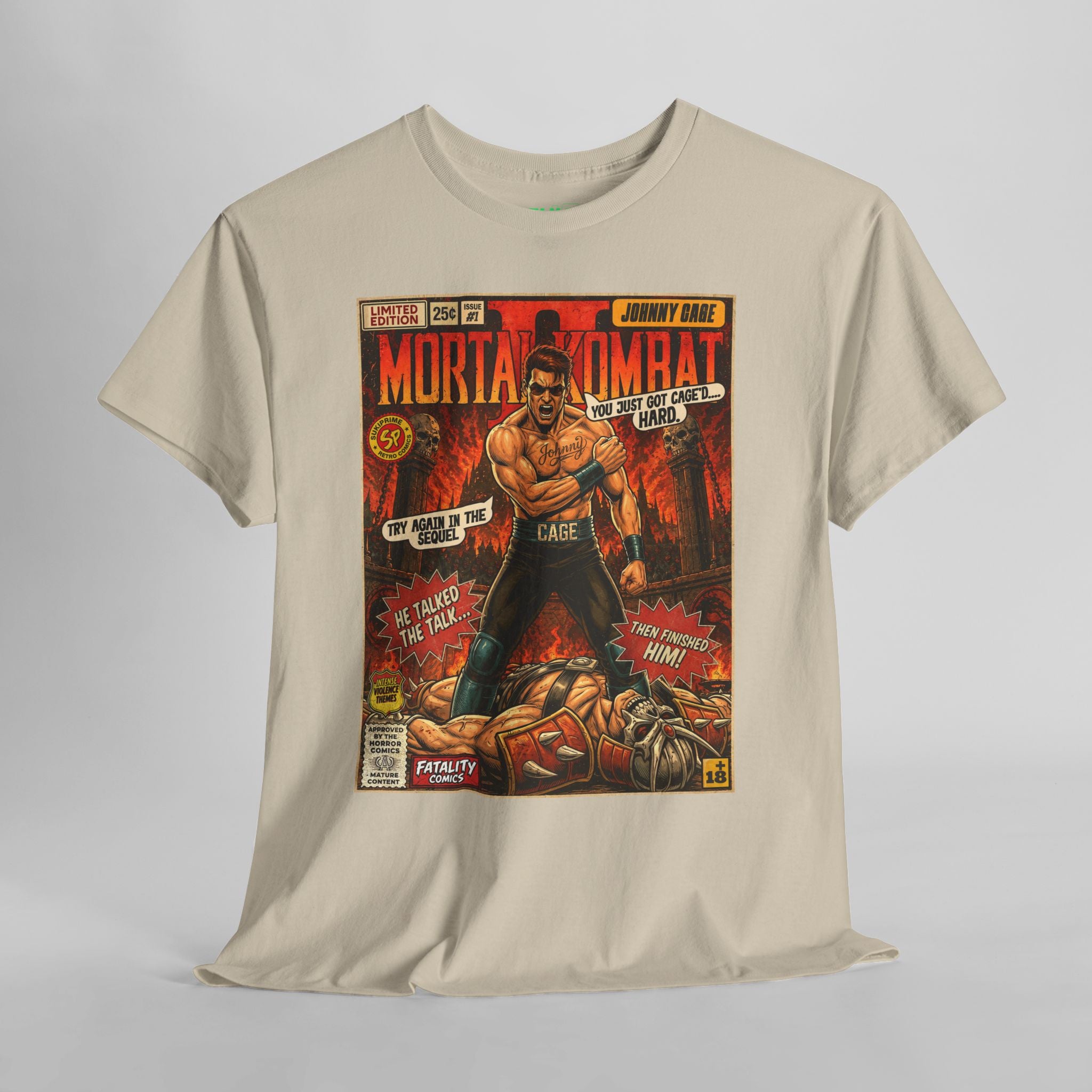 Mortal Kombat 2 Johnny Cage Comic Art T-Shirt
