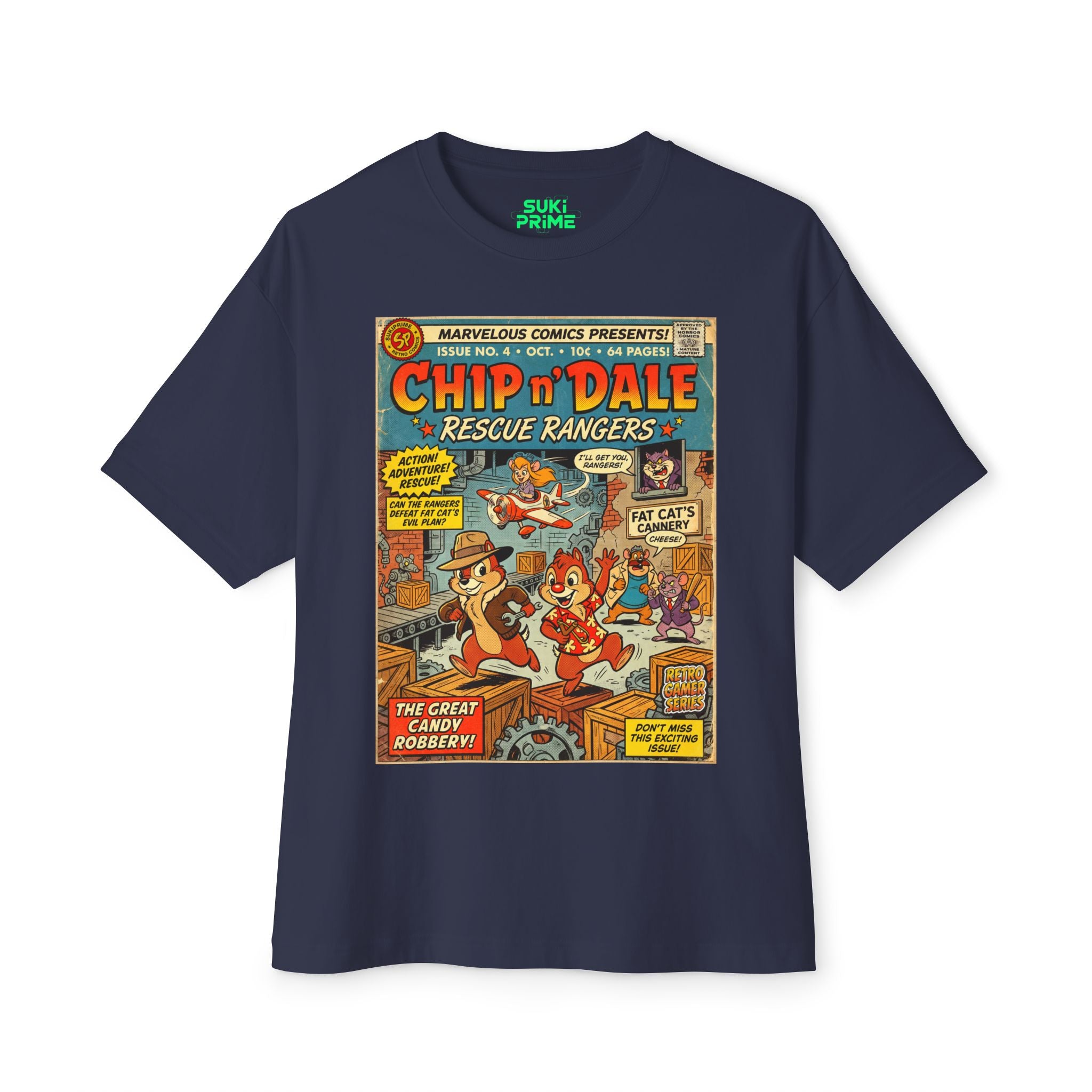 Chip 'n Dale Rescue Rangers Comic Art Oversized T-Shirt