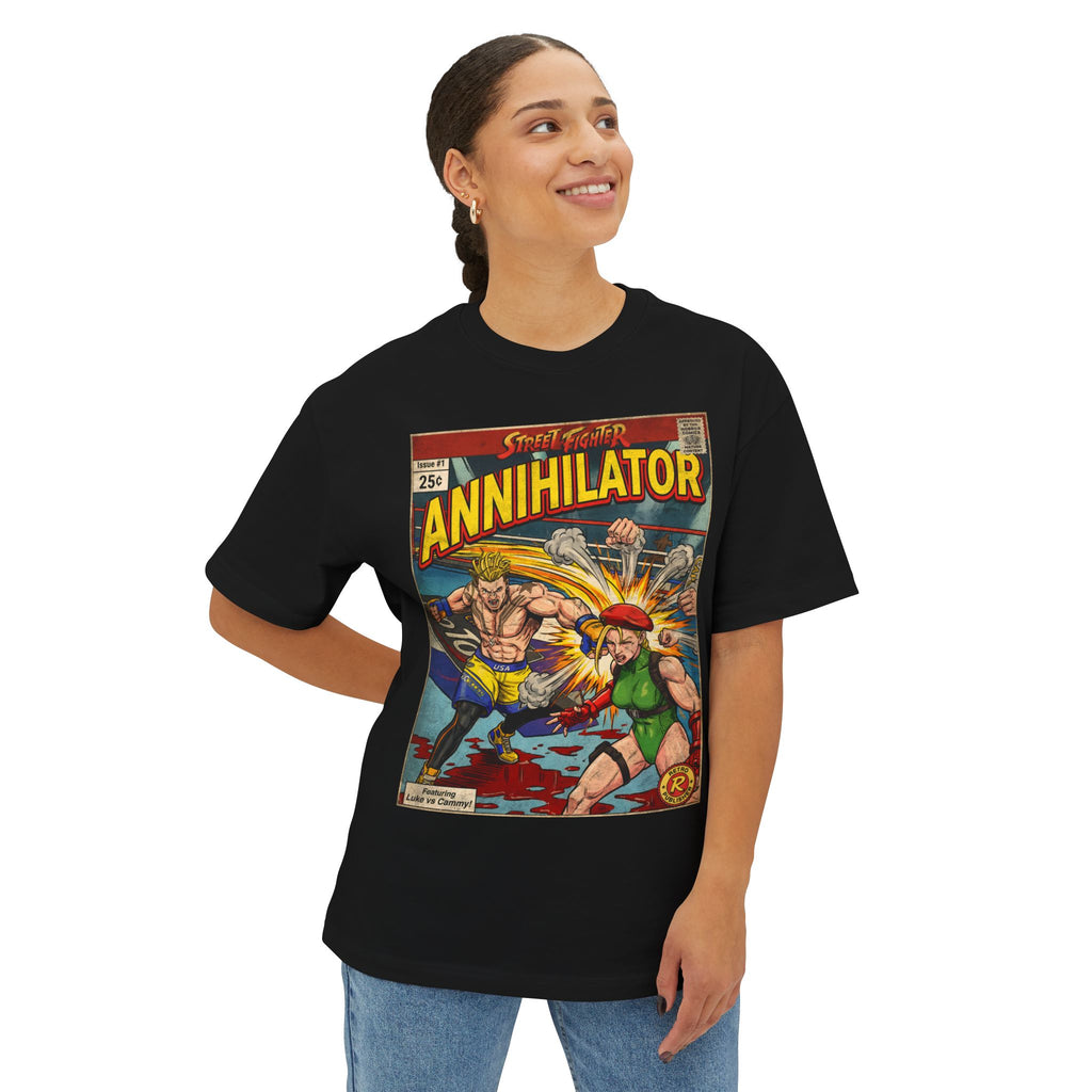 Luke Street Fighter Comic Cover Oversized T-Shirt