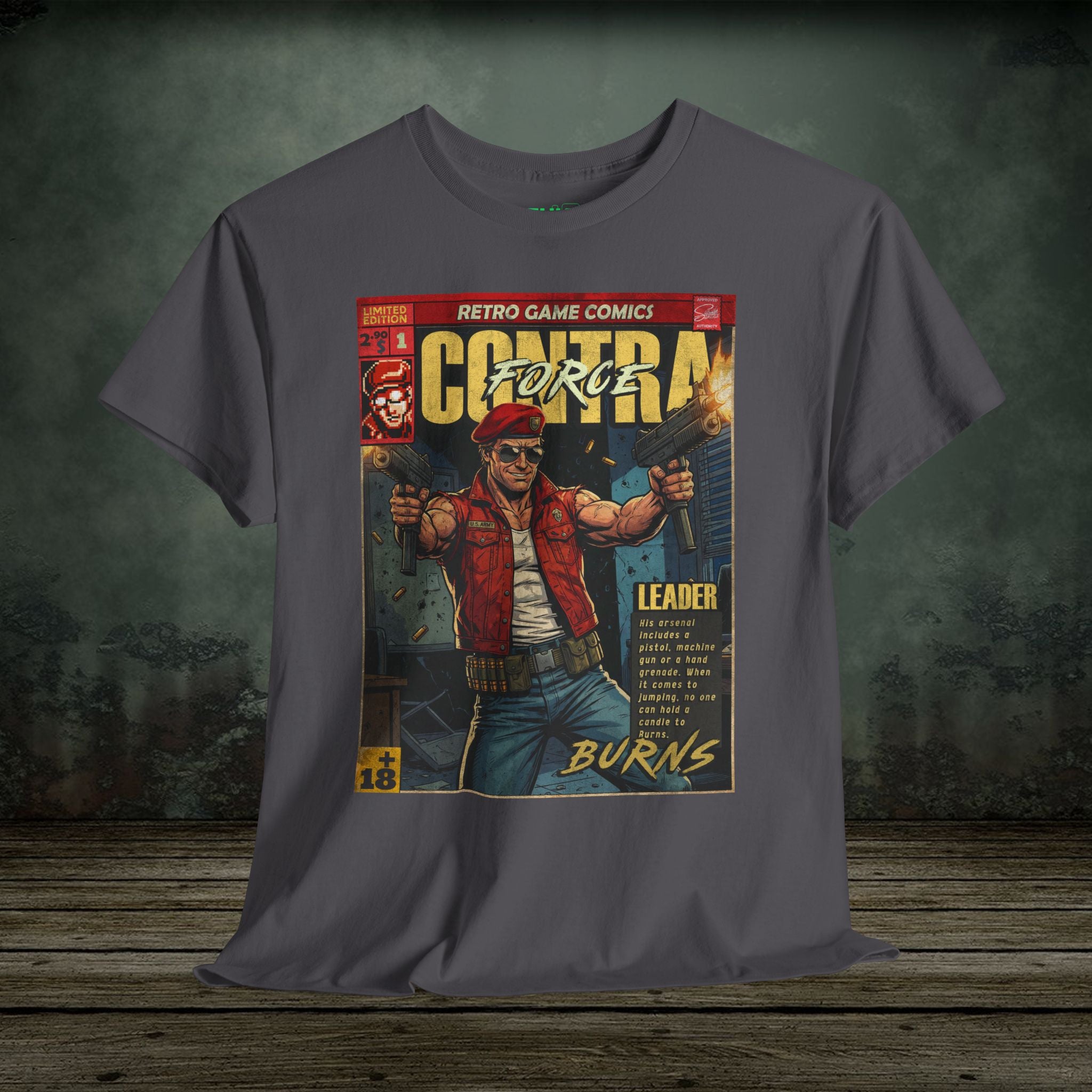 Retro and vintage gaming t-shirts inspired by classic arcade, fighting, survival horror, shooter, and action games. Premium cotton tees at SukiPrime.