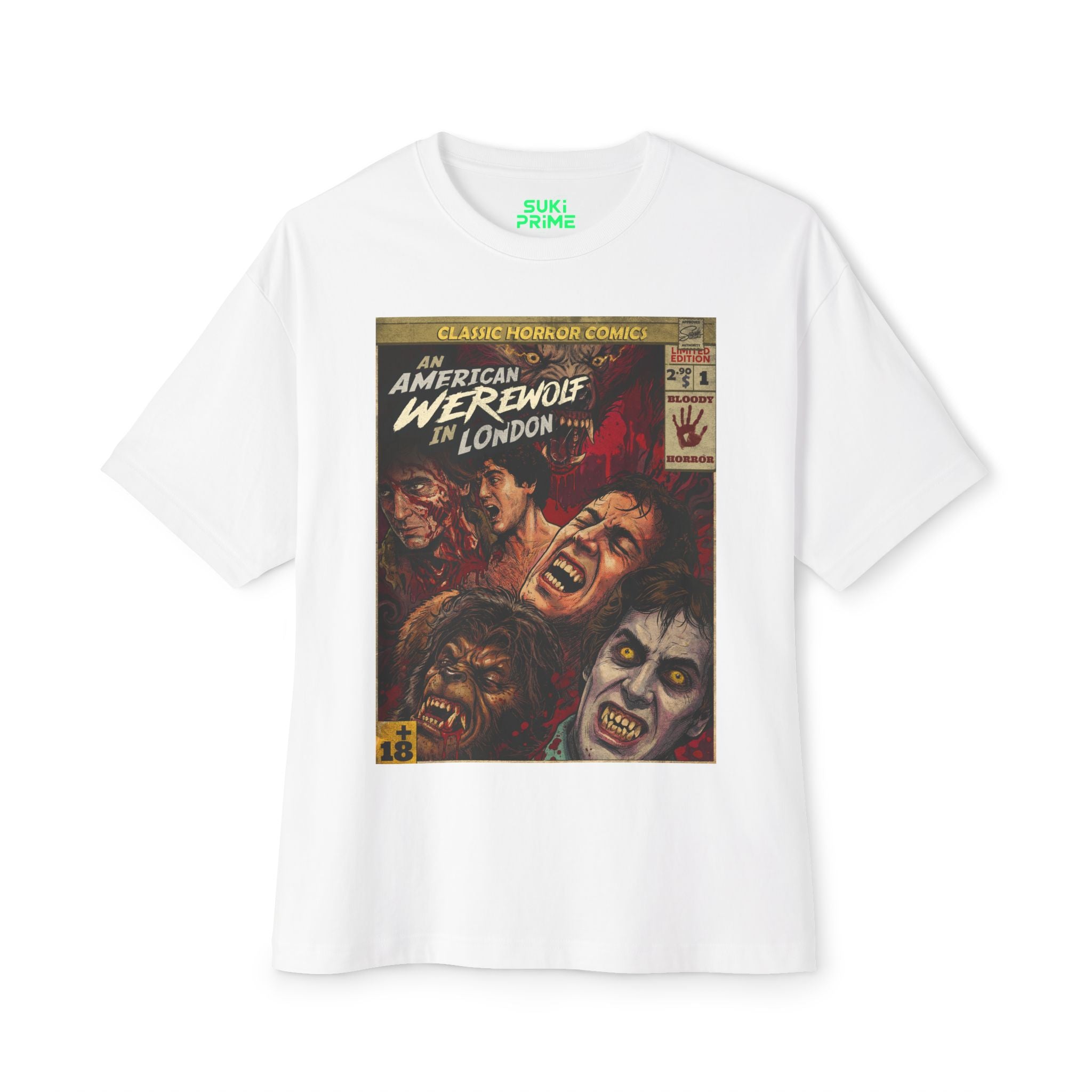 An American Werewolf in London Movie Comic Cover Oversized T-Shirt