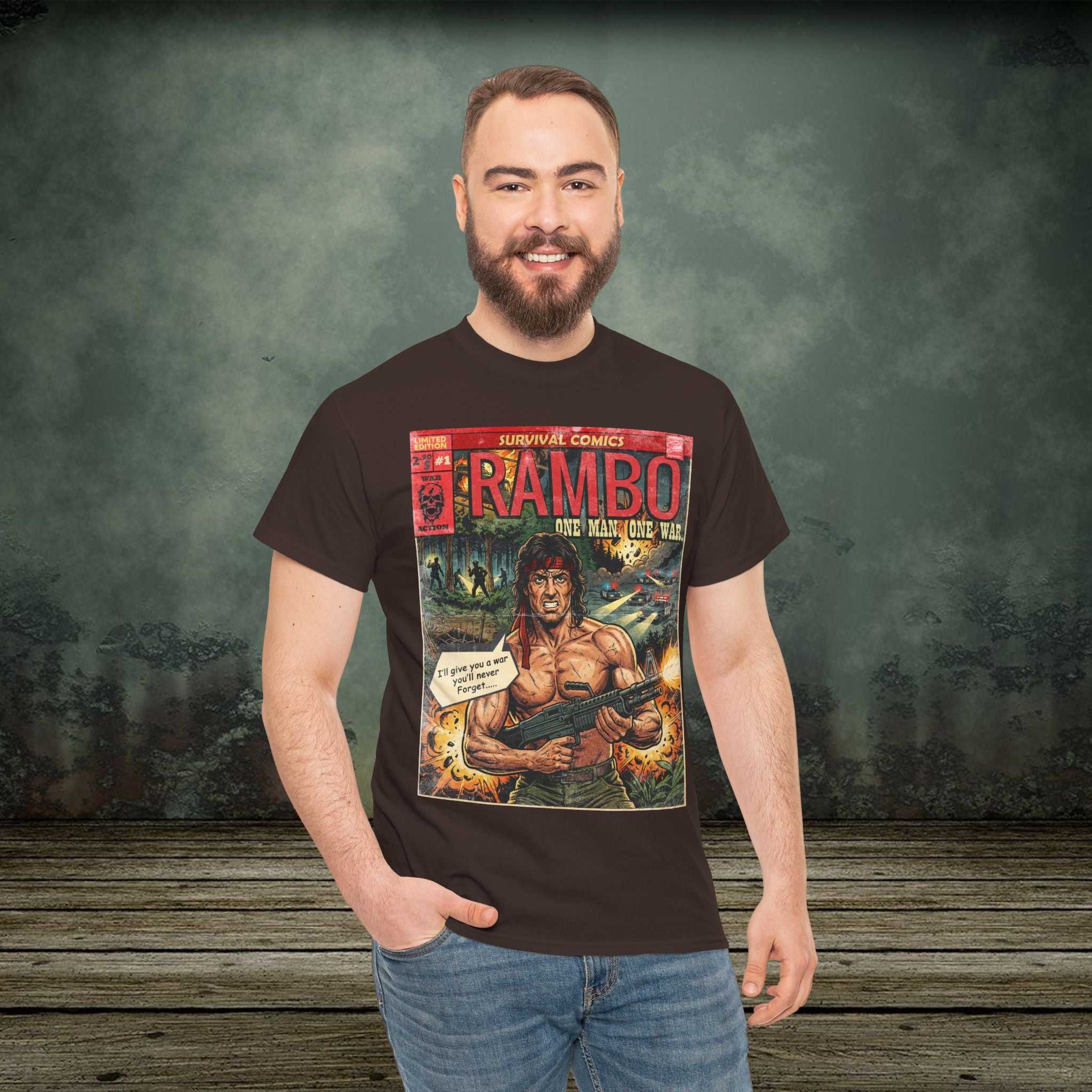 Rambo Vintage Retro Comic Cover T-Shirt