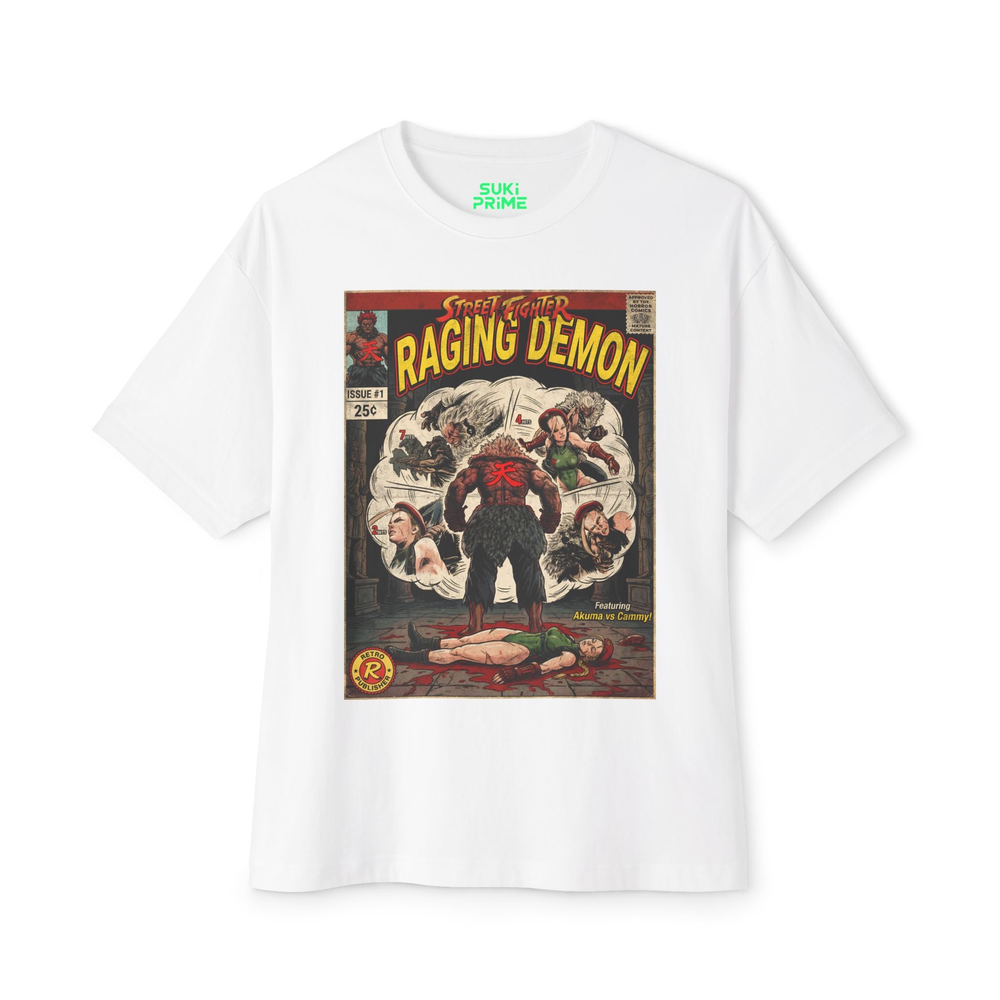 Akuma Street Fighter Comic Cover Oversized T-Shirt