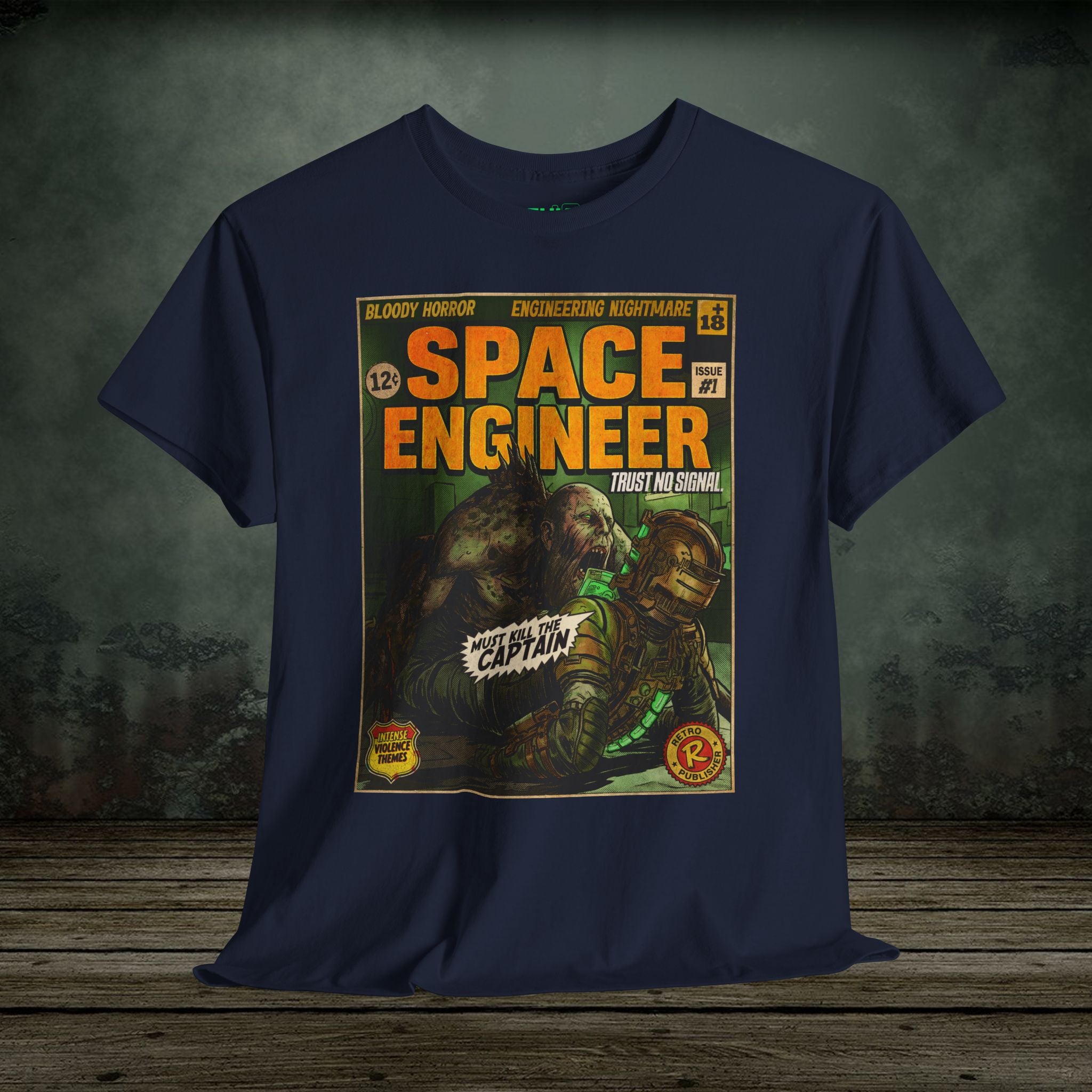 Space Engineer Vintage Comic Art Gaming T-Shirt