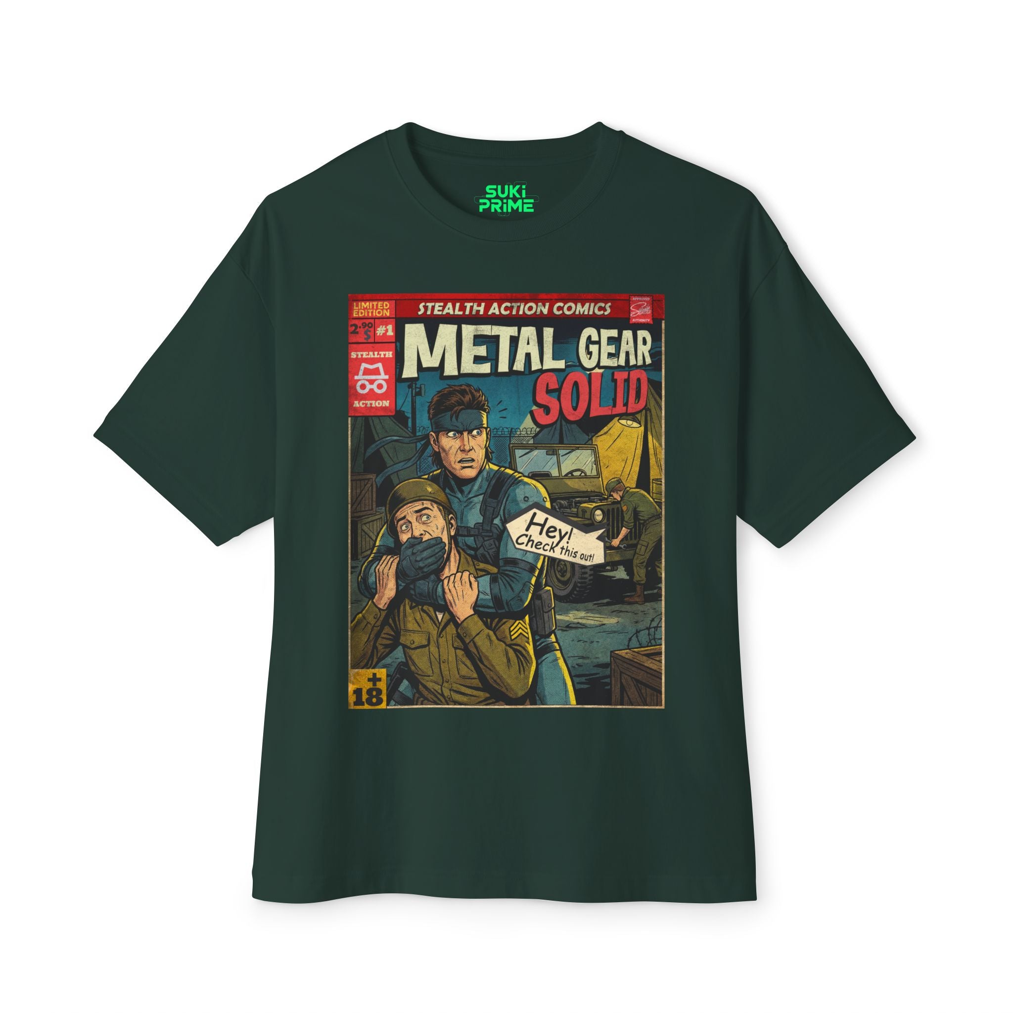 Metal Gear Solid Comic Cover Oversized T-Shirt