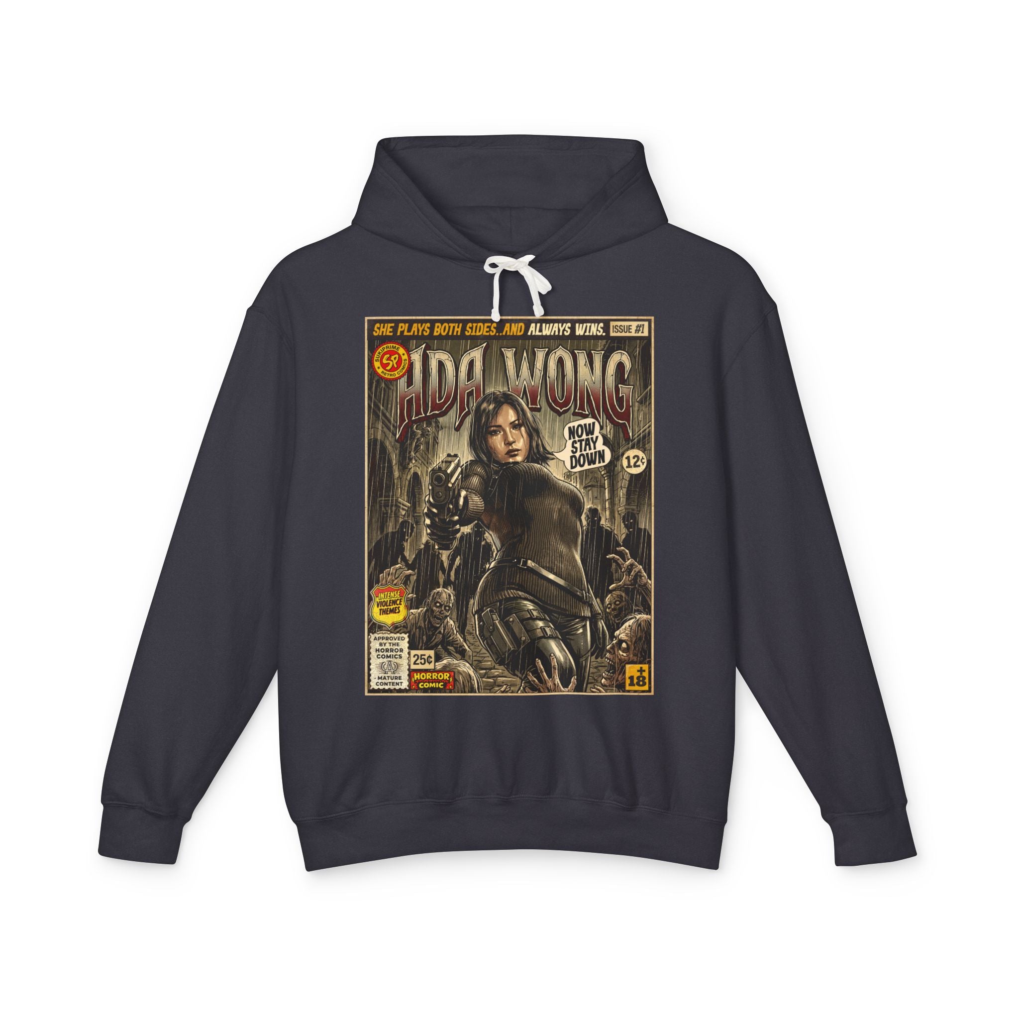 Black Resident Evil Ada Wong Comic Art Hoodie