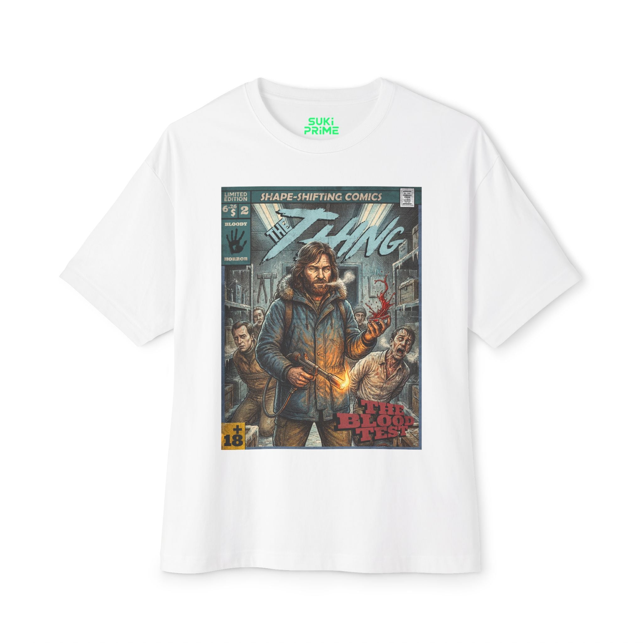 The Thing  Movie Comic Cover Oversized T-Shirt