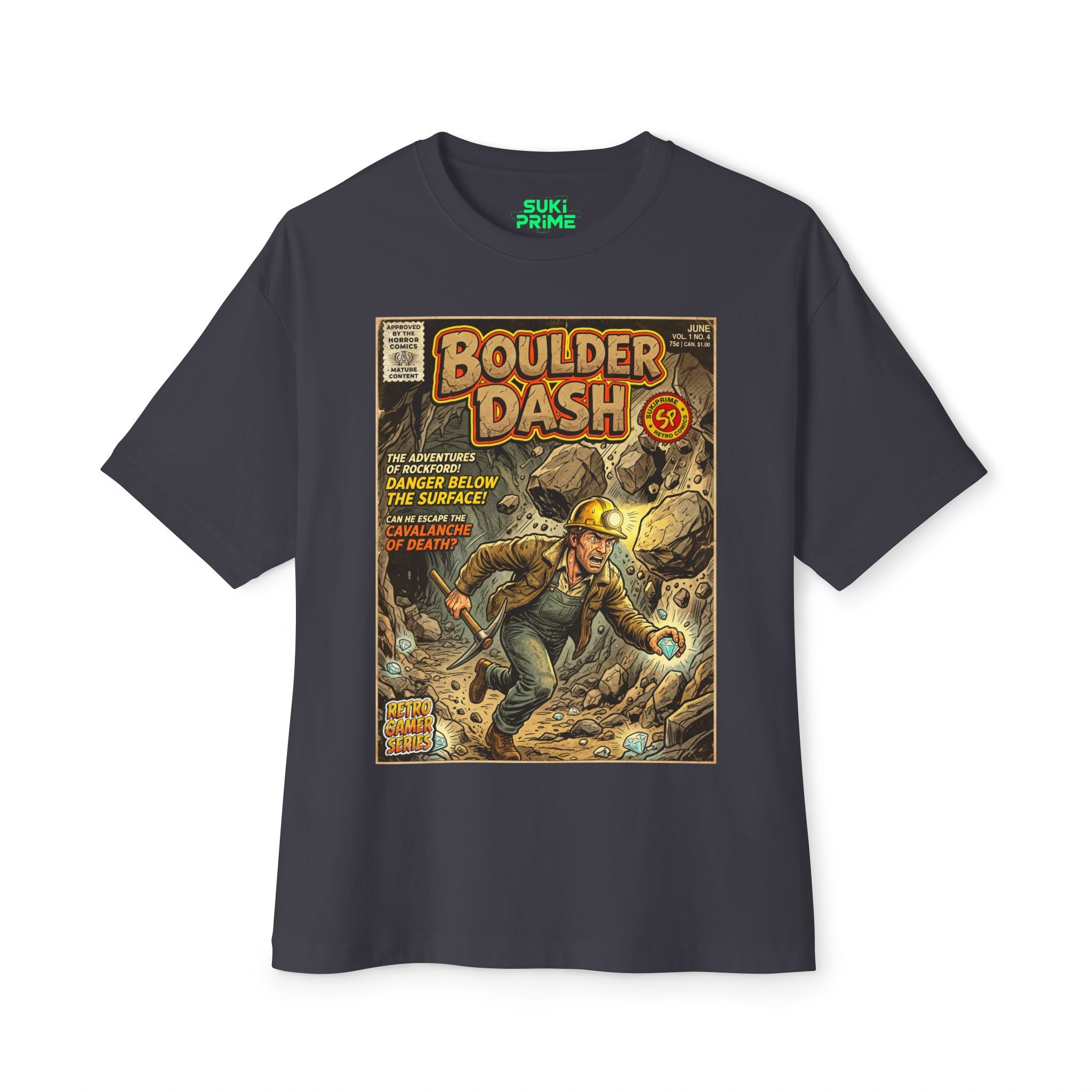 Boulder Dash Comic Art Oversized T-Shirt