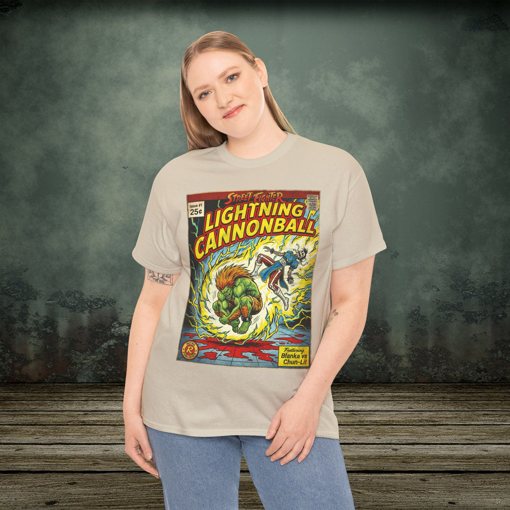 Street Fighter | Lightning Cannonball | Vintage Retro Gaming T-Shirt