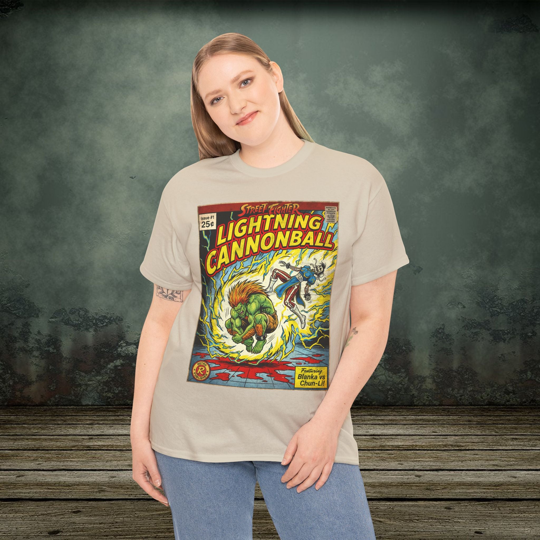 Street Fighter | Lightning Cannonball | Vintage Retro Gaming T-Shirt