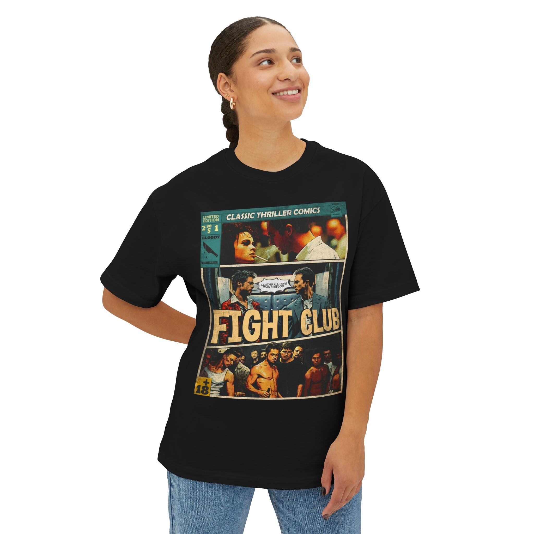 Fight Club Movie Comic Cover Oversized T-Shirt