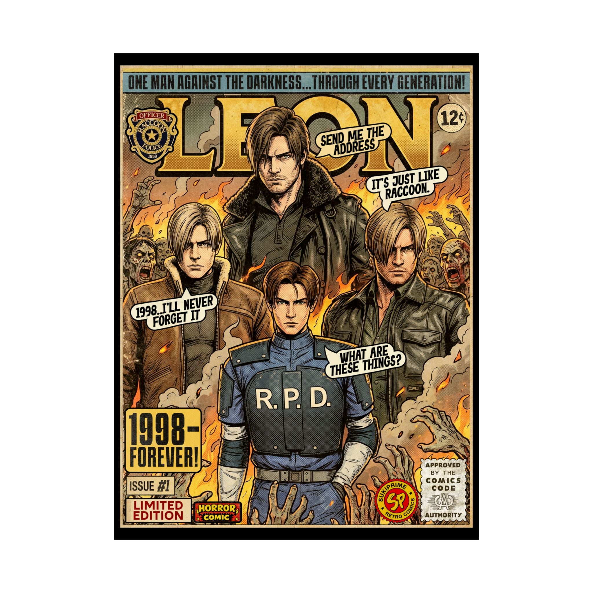Resident Evil Leon Comic Art Poster by SukiPrime