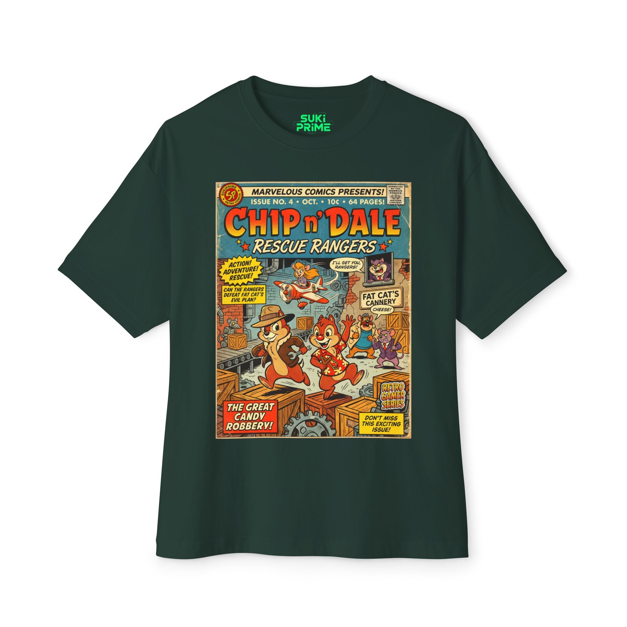 Chip 'n Dale Rescue Rangers Comic Art Oversized T-Shirt
