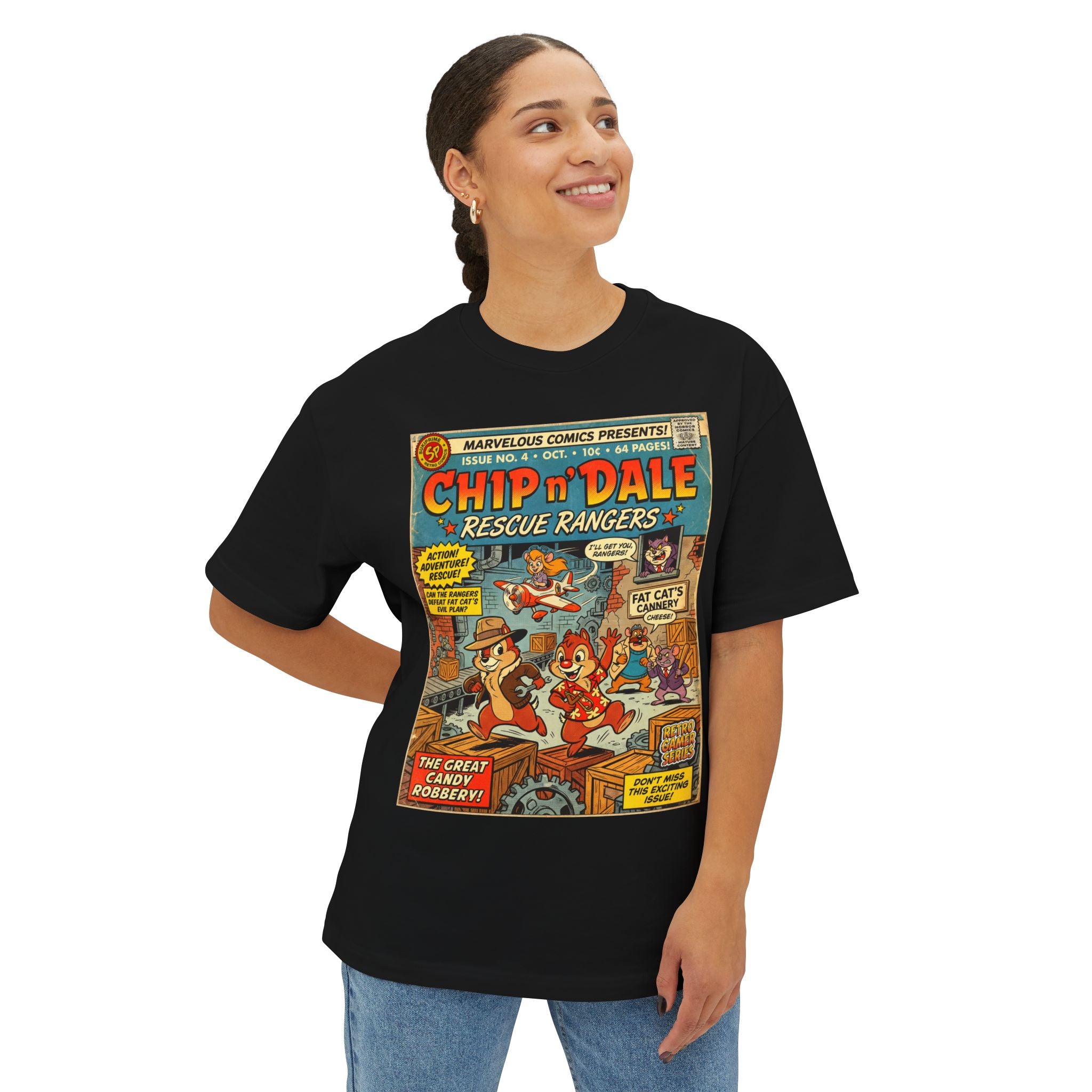 Chip 'n Dale Rescue Rangers Comic Art Oversized T-Shirt